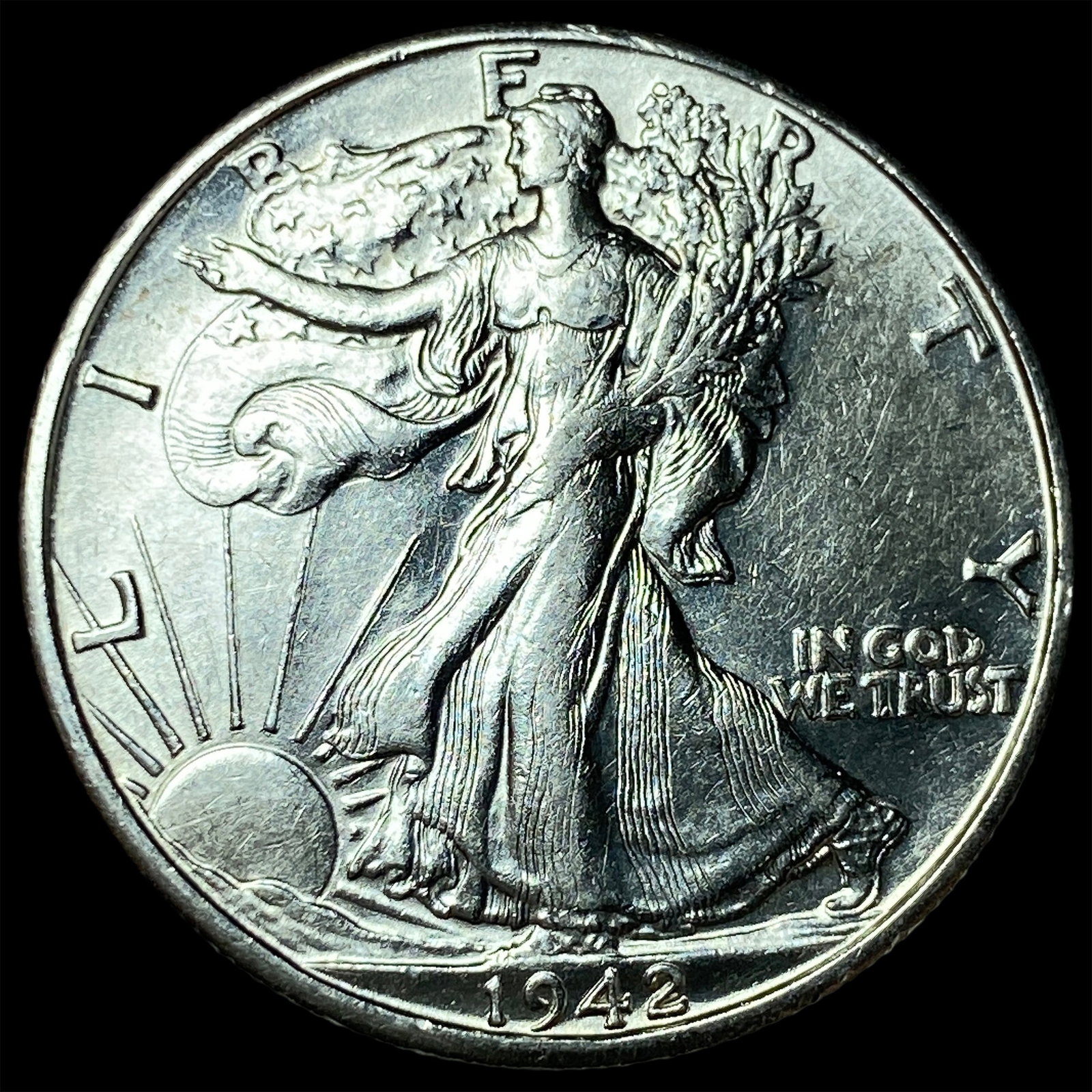 1942-D Silver Walking Liberty Half Dollar UNCIRCULATED: 1942-D Silver Walking Liberty Half Dollar UNCIRCULATED