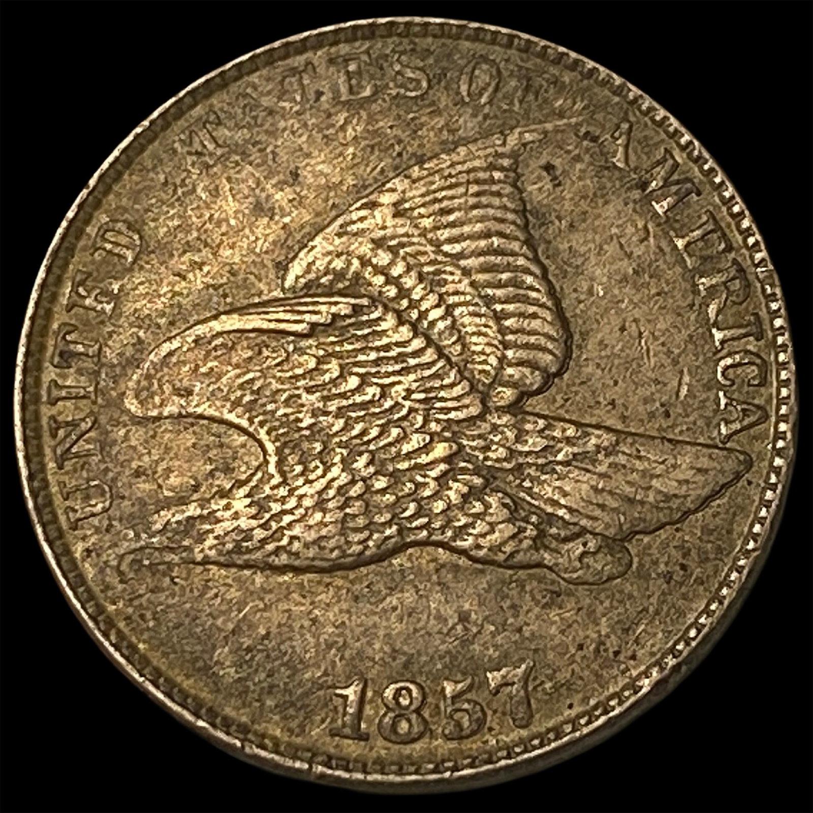 1857 Flying Eagle Cent NEARLY UNCIRCULATED: 1857 Flying Eagle Cent NEARLY UNCIRCULATED
