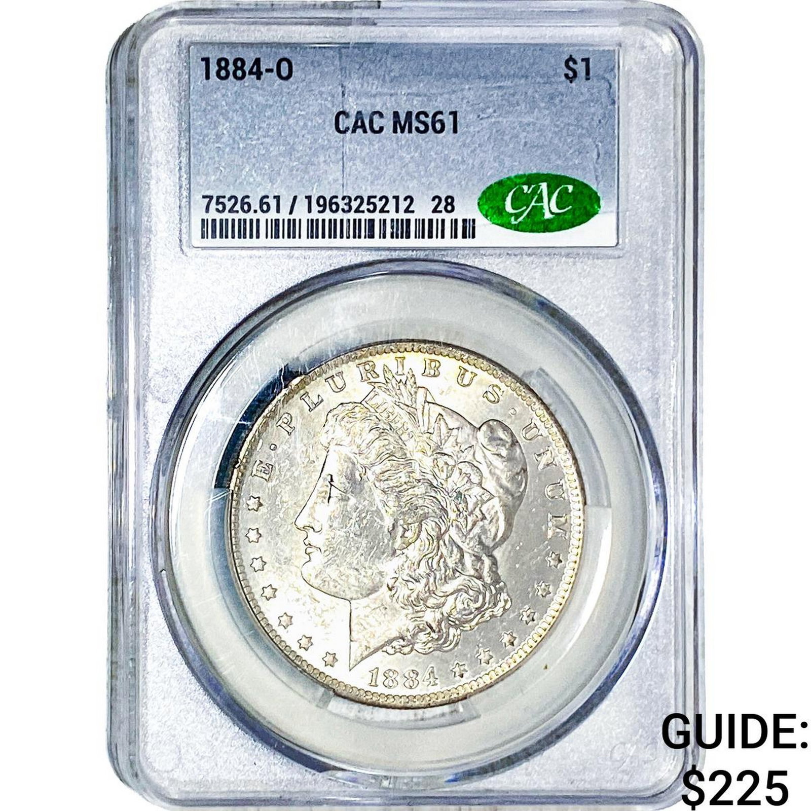 1884-O Morgan Silver Dollar CAC MS61: 1884-O Morgan Silver Dollar CAC MS61
