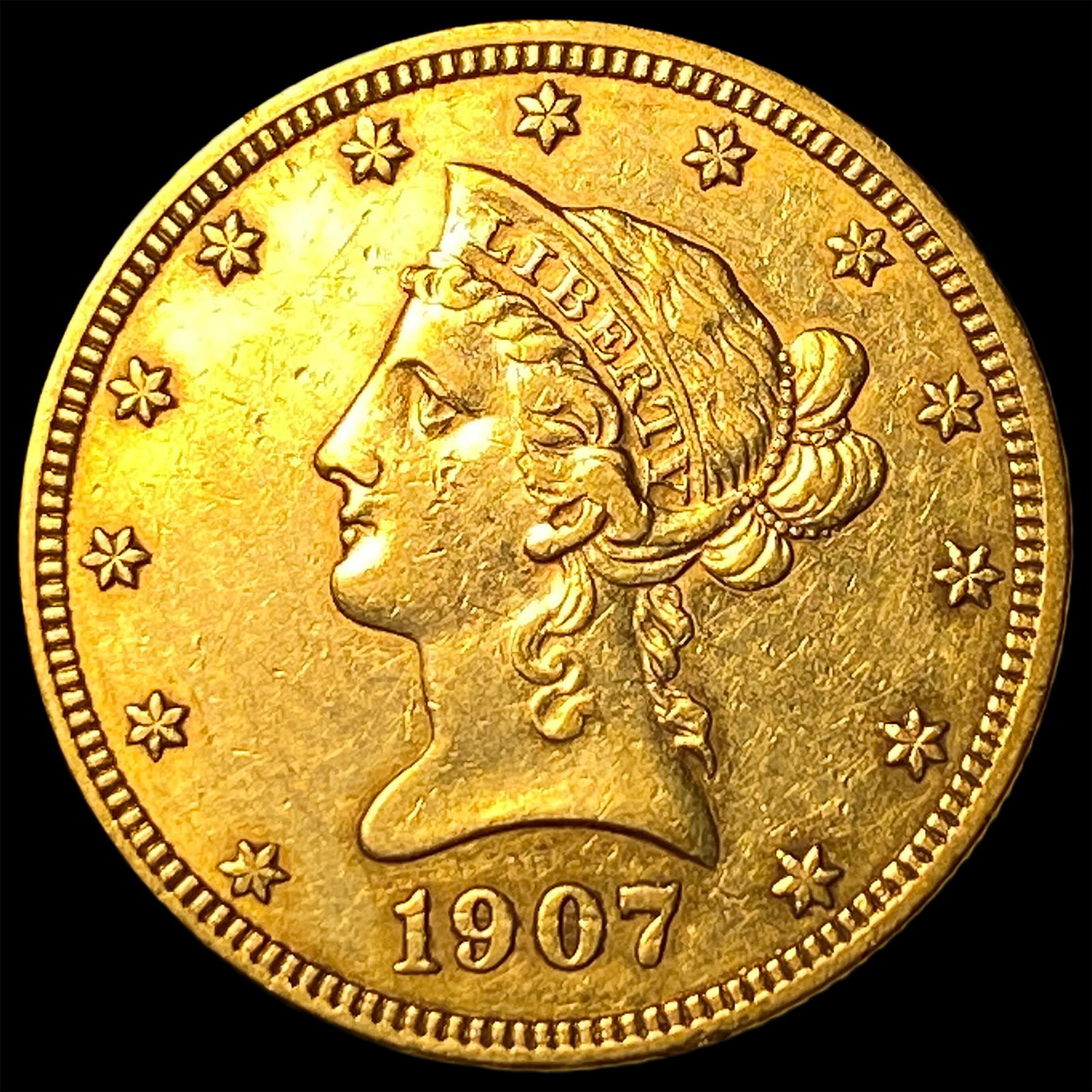 1907 Liberty Head $10 Eagle Gold CLOSELY UNCIRCULATED: 1907 Liberty Head $10 Eagle Gold CLOSELY UNCIRCULATED