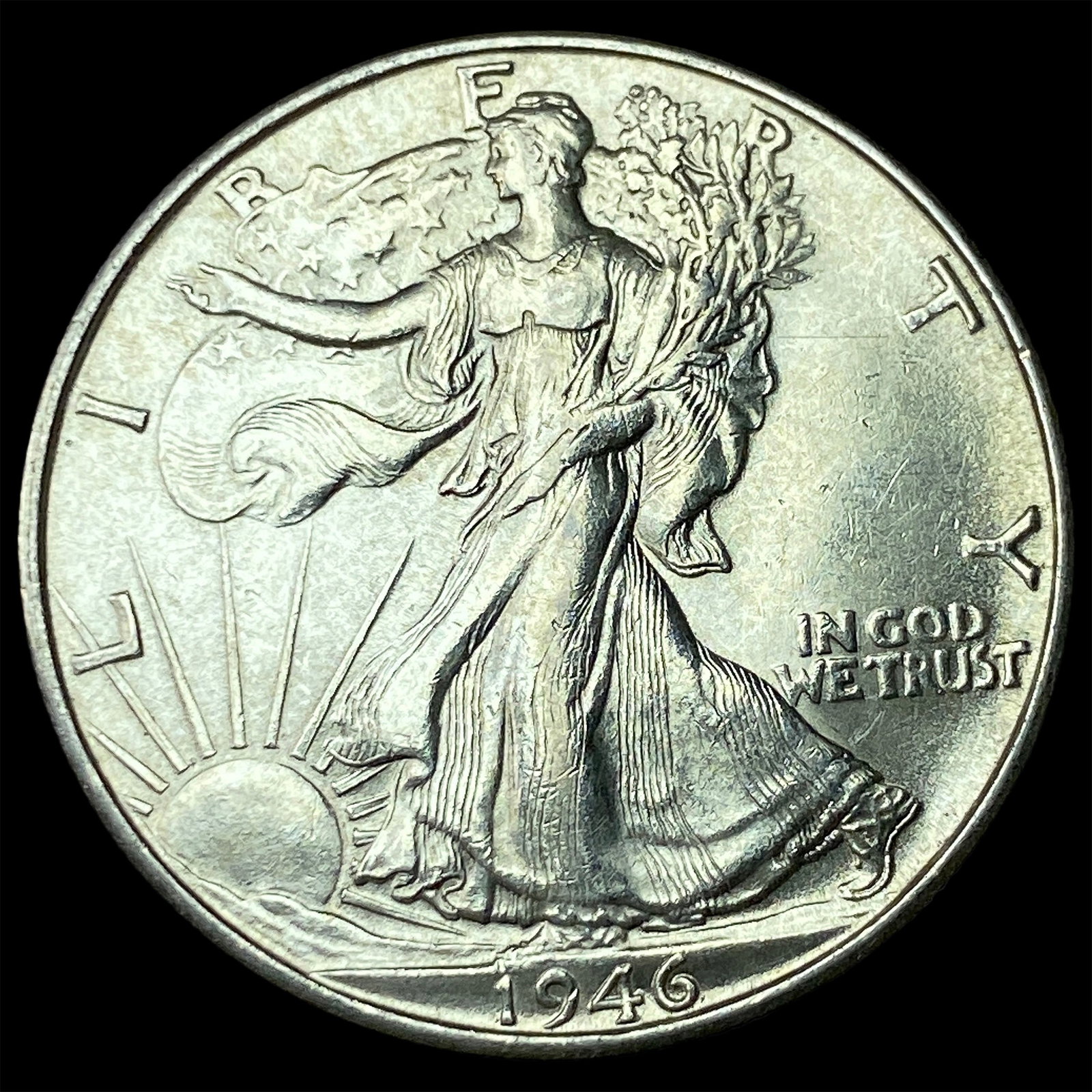 1946-S Silver Walking Liberty Half Dollar GEM BU (1 of 2)