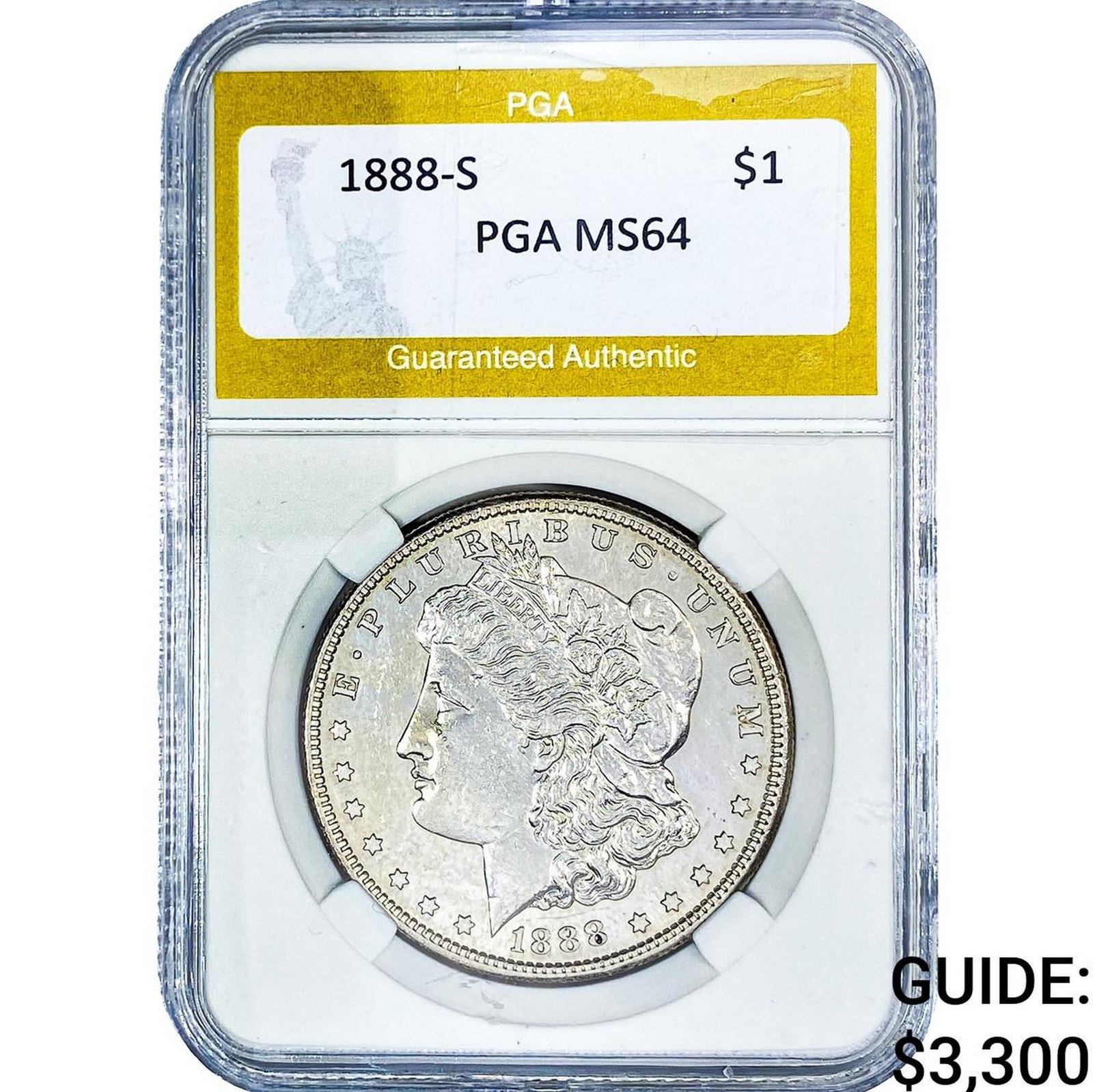 1888-S Morgan Silver Dollar PGA MS64: 1888-S Morgan Silver Dollar PGA MS64