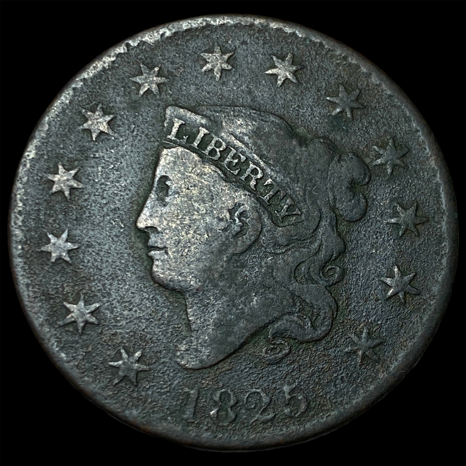 1825 Coronet Head Large Cent NICELY CIRCULATED: 1825 Coronet Head Large Cent NICELY CIRCULATED