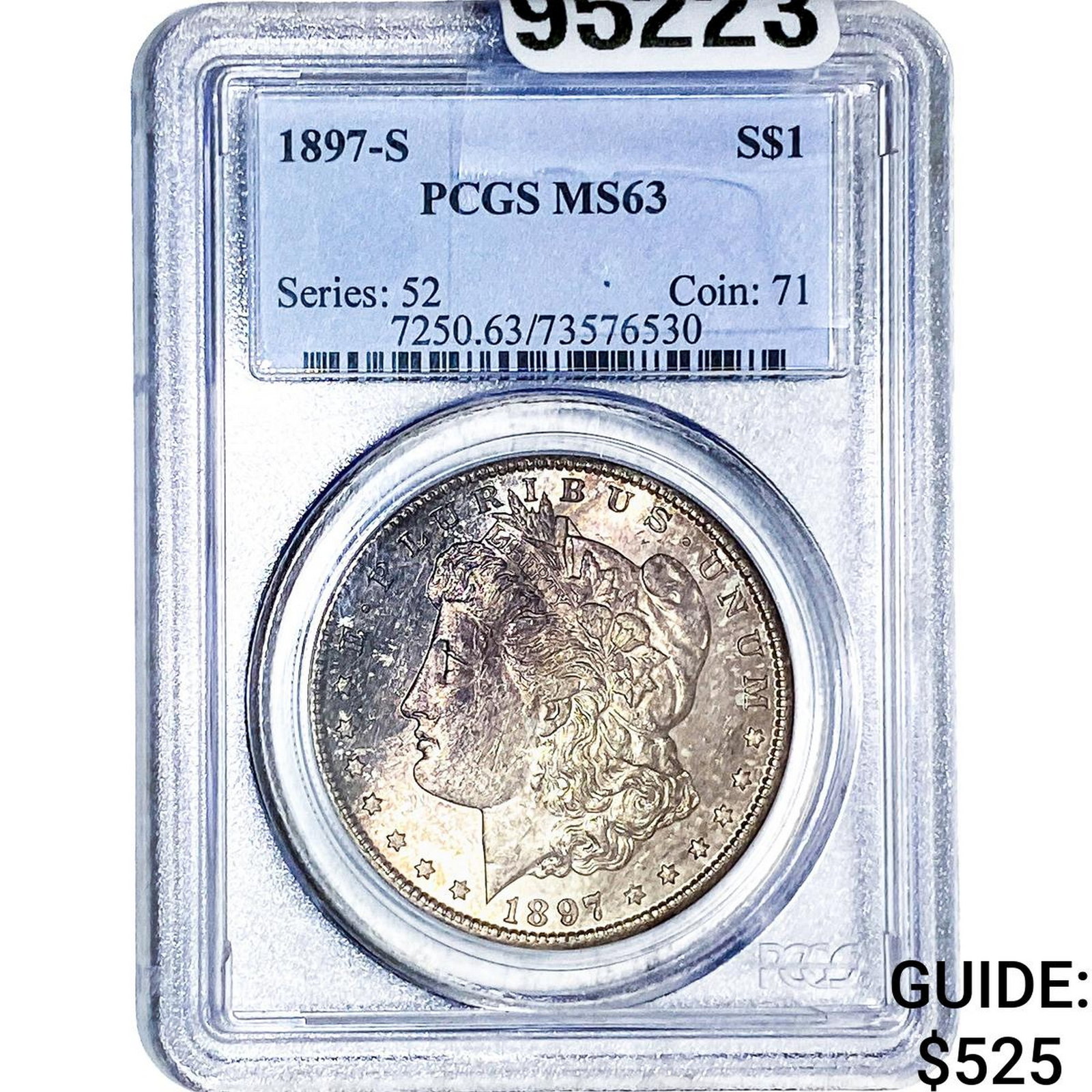 1897-S Morgan Silver Dollar PCGS MS63: 1897-S Morgan Silver Dollar PCGS MS63