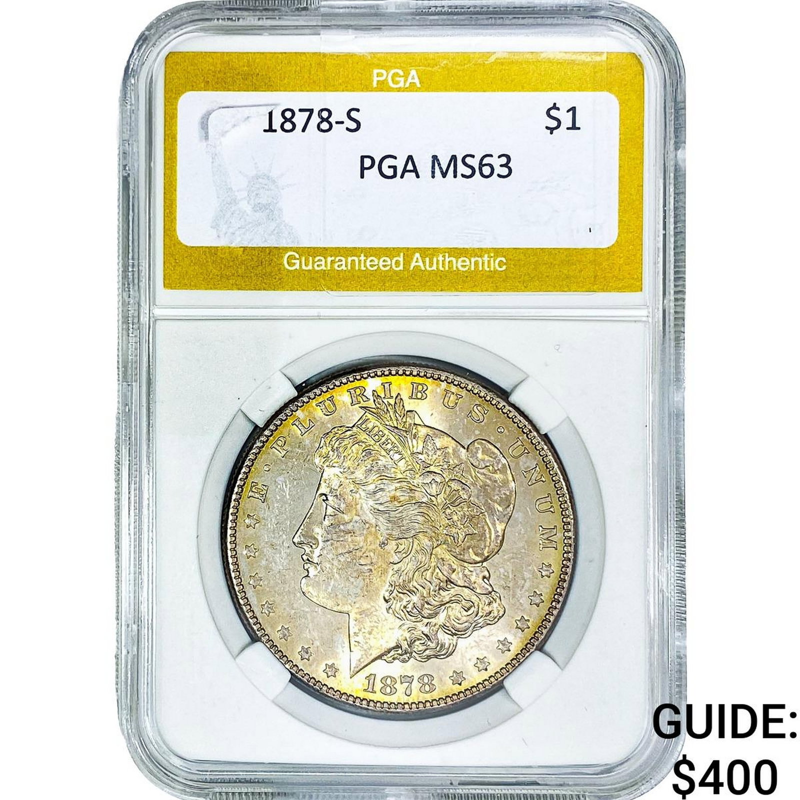 1878-S Morgan Silver Dollar PGA MS63: 1878-S Morgan Silver Dollar PGA MS63