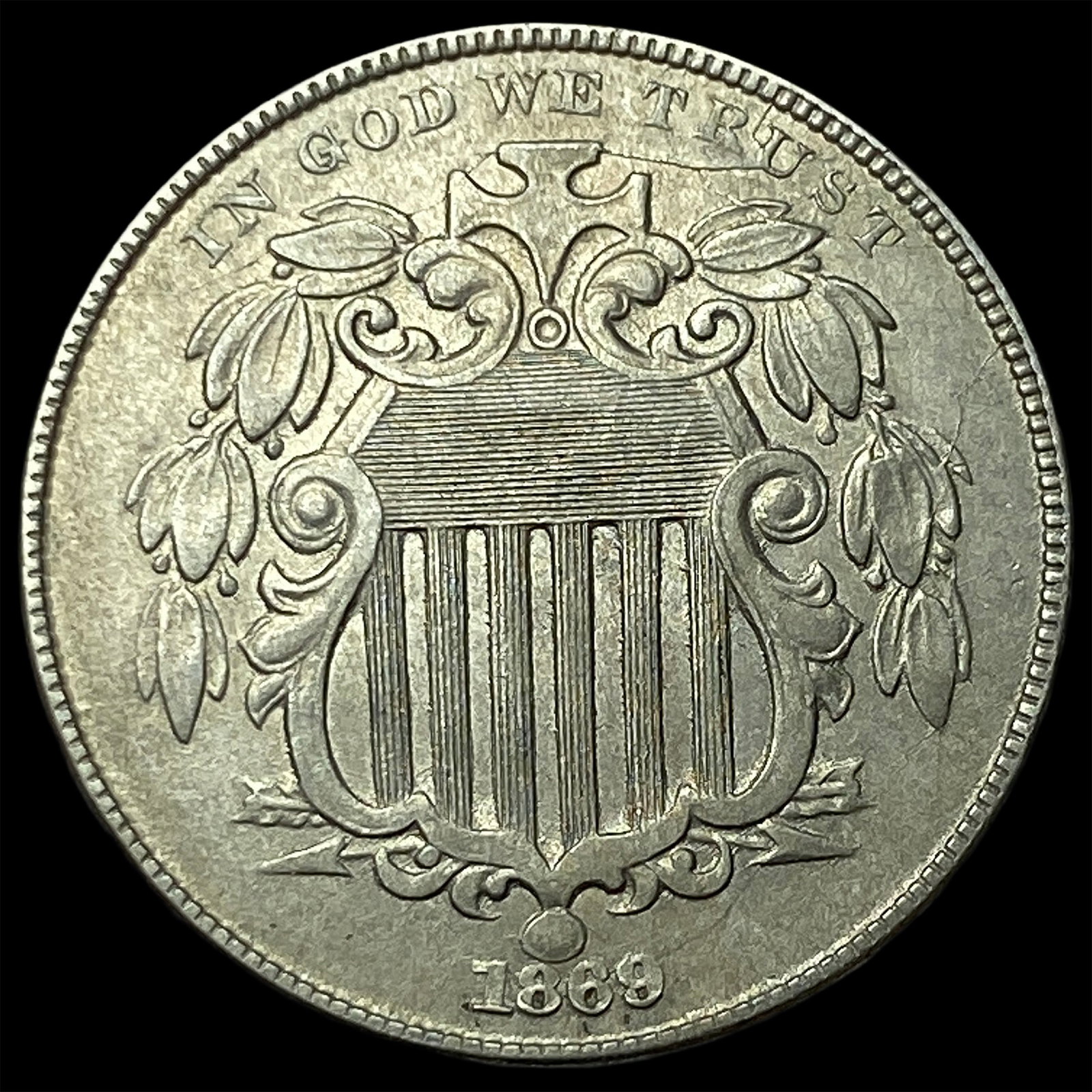 1869 Shield Nickel UNCIRCULATED (1 of 2)