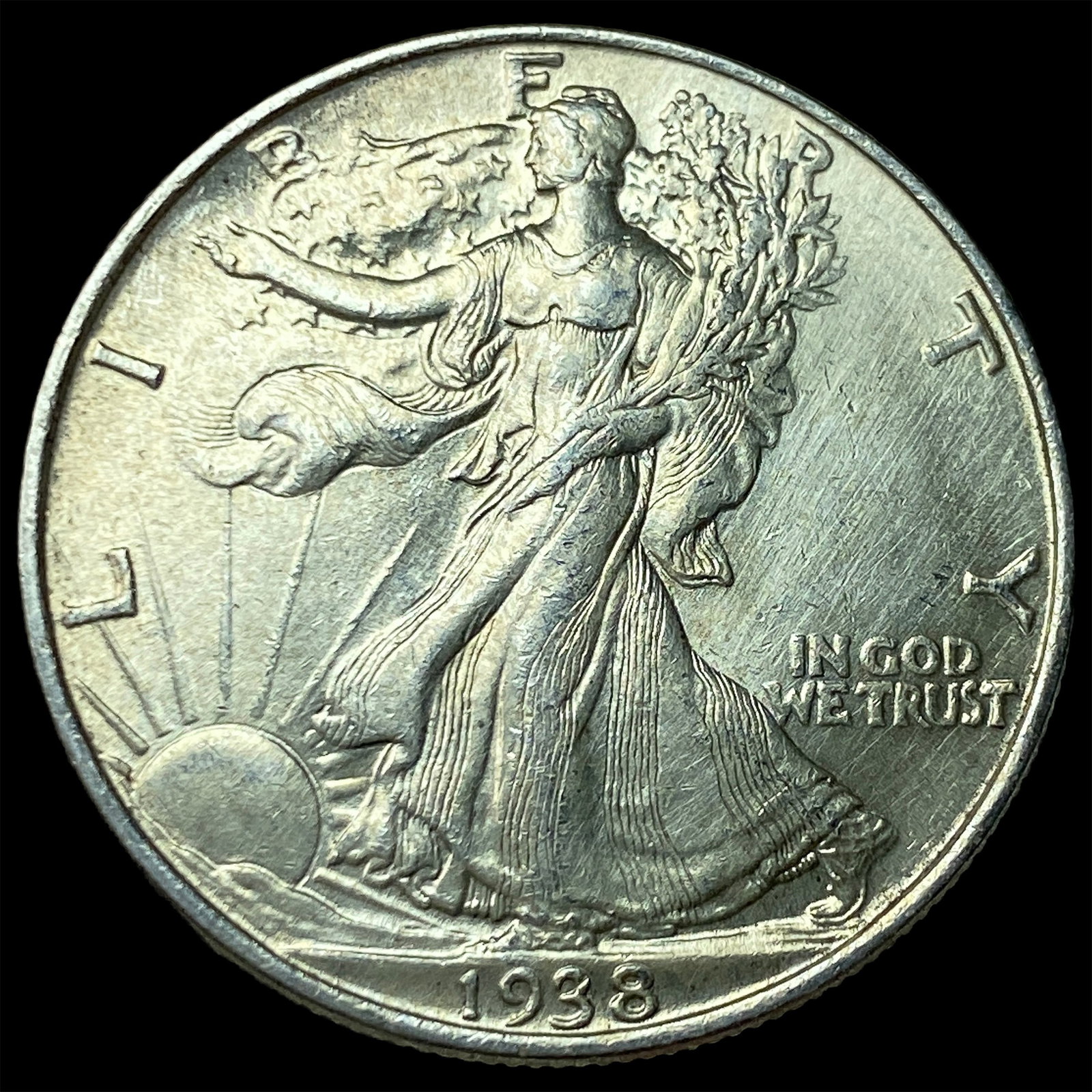 1938 Silver Walking Liberty Half Dollar CHOICE BU: 1938 Silver Walking Liberty Half Dollar CHOICE BU