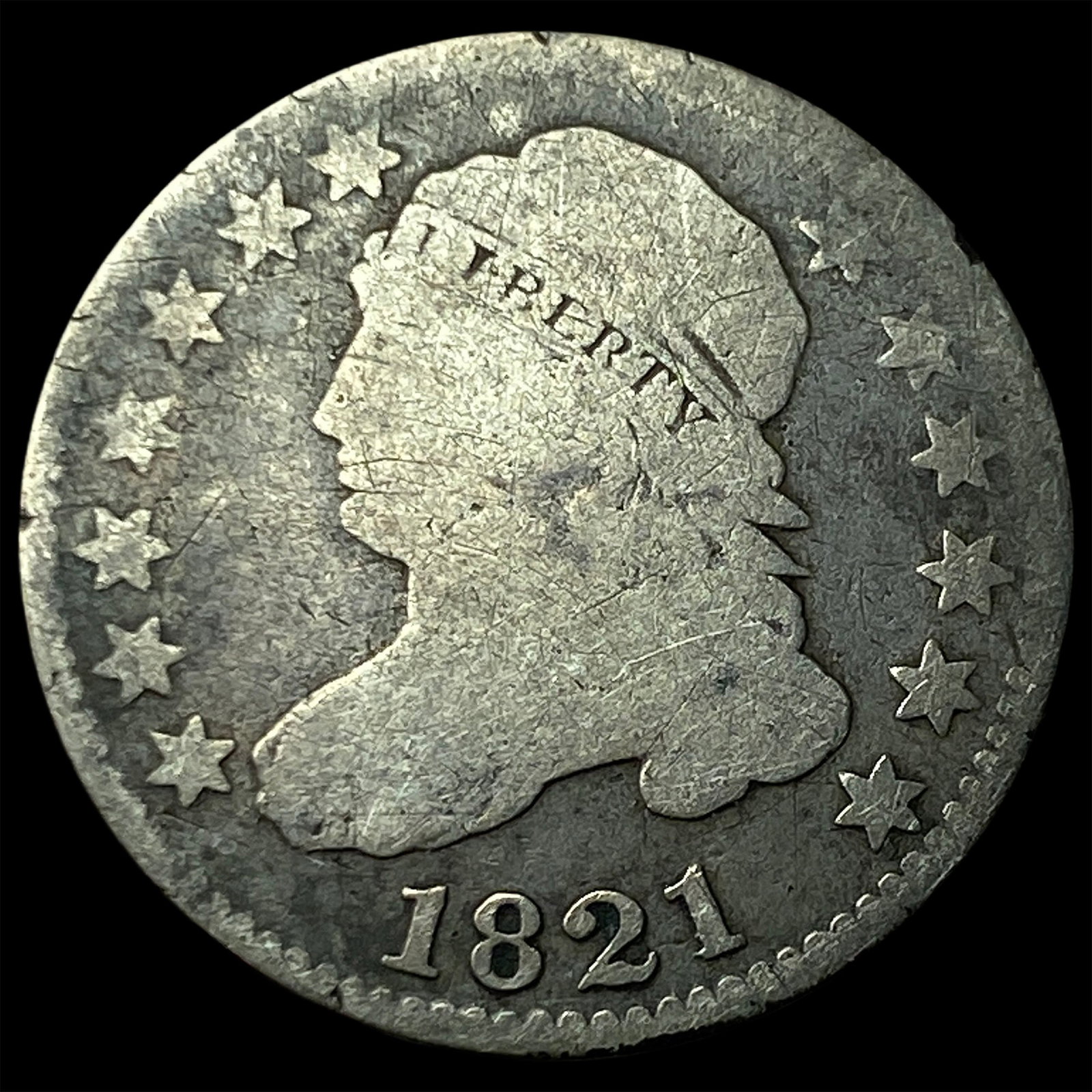 1821 Capped Bust Dime NICELY CIRCULATED (1 of 2)