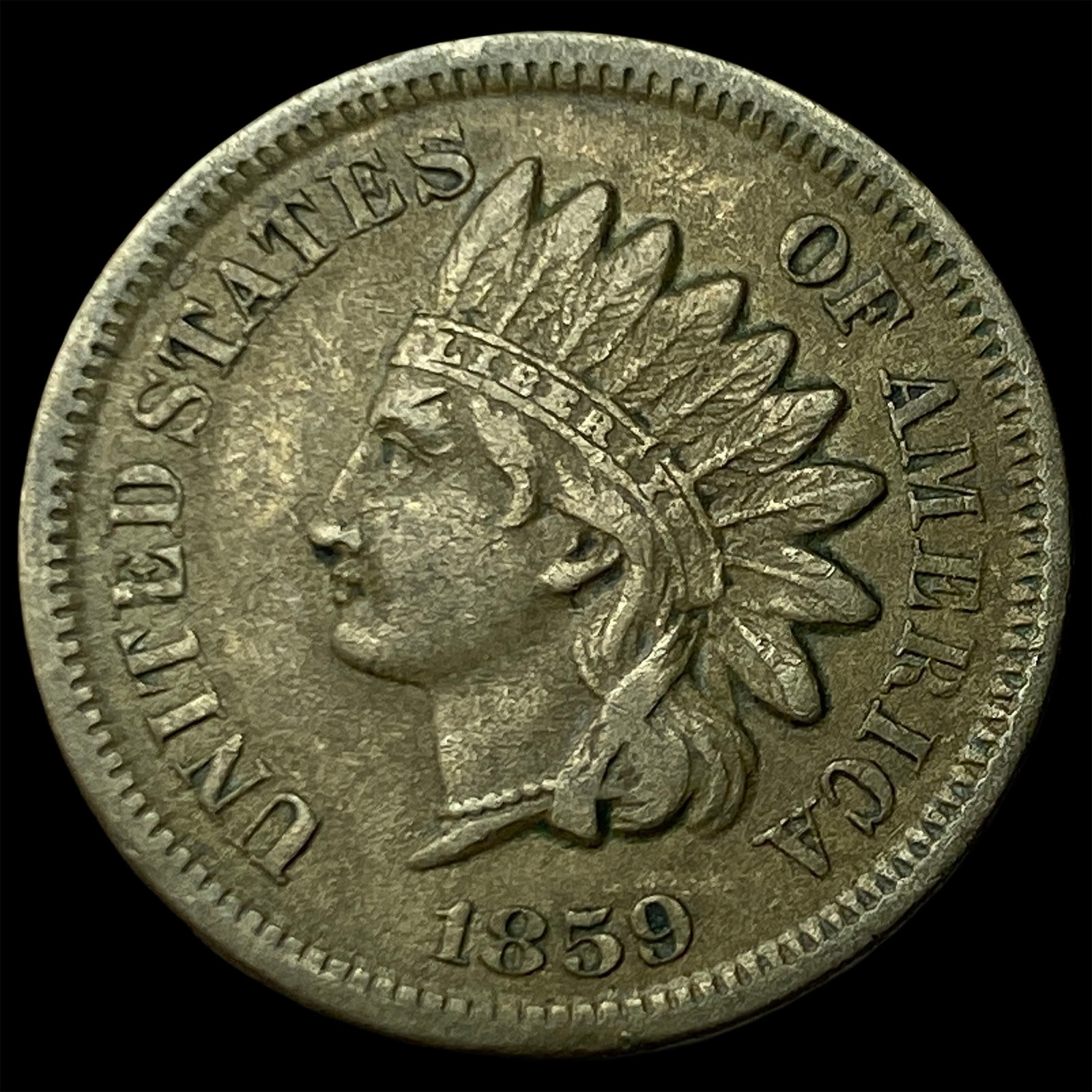 1859 Indian Head Cent NEARLY UNCIRCULATED: 1859 Indian Head Cent NEARLY UNCIRCULATED