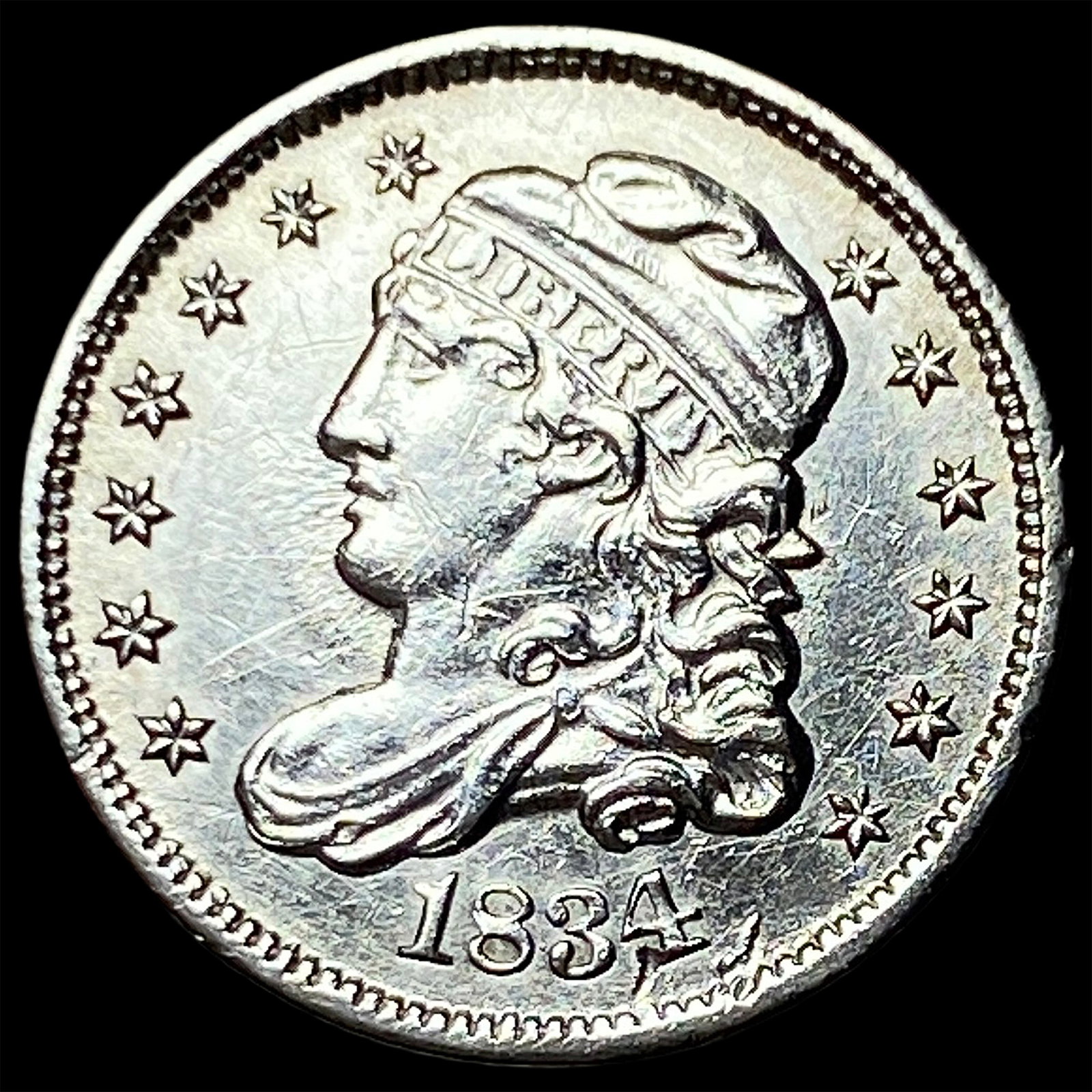 1834 Capped Bust Half Dime CHOICE BU: 1834 Capped Bust Half Dime CHOICE BU