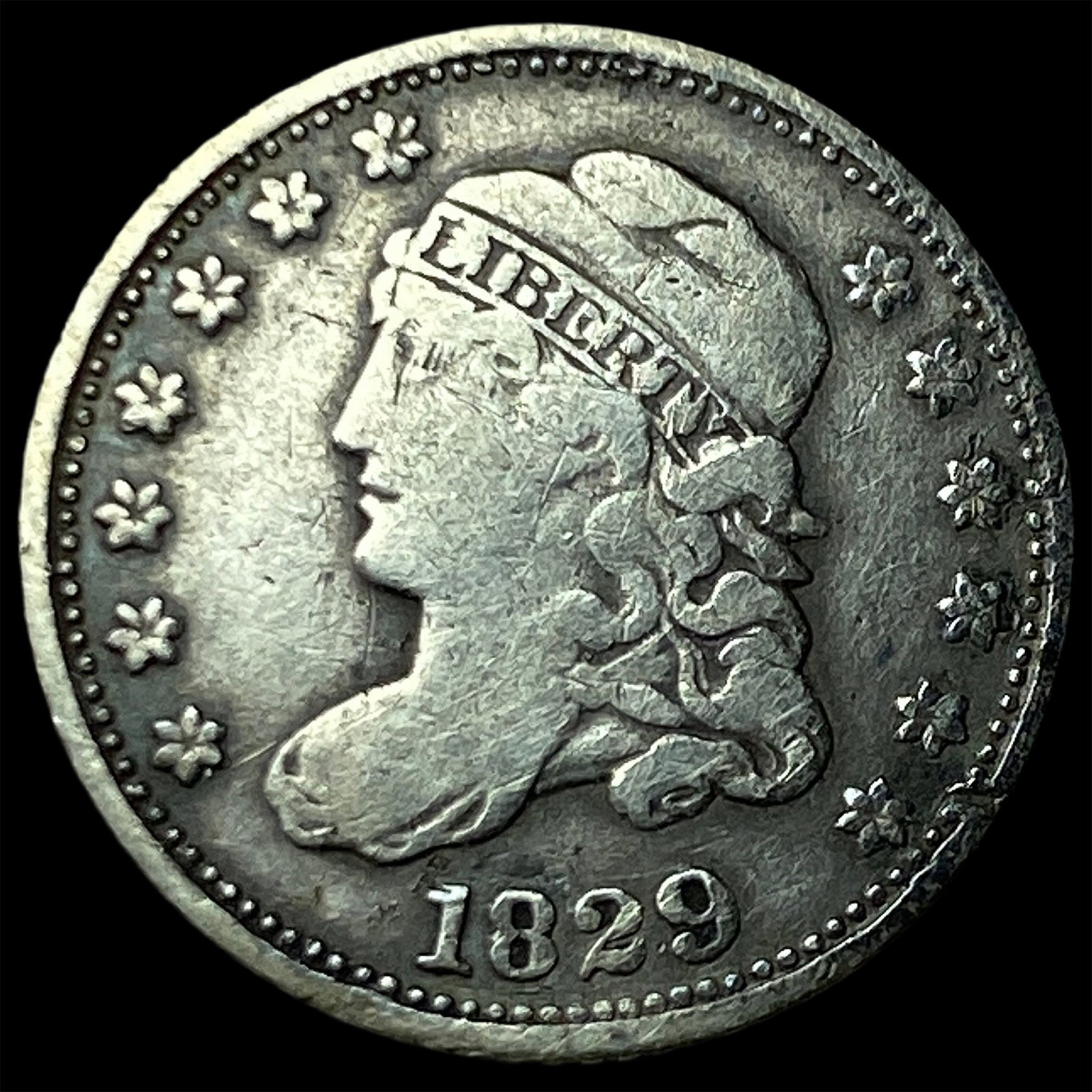 1829 Silver Capped Bust Half Dime LIGHTLY CIRCULATED: 1829 Silver Capped Bust Half Dime LIGHTLY CIRCULATED