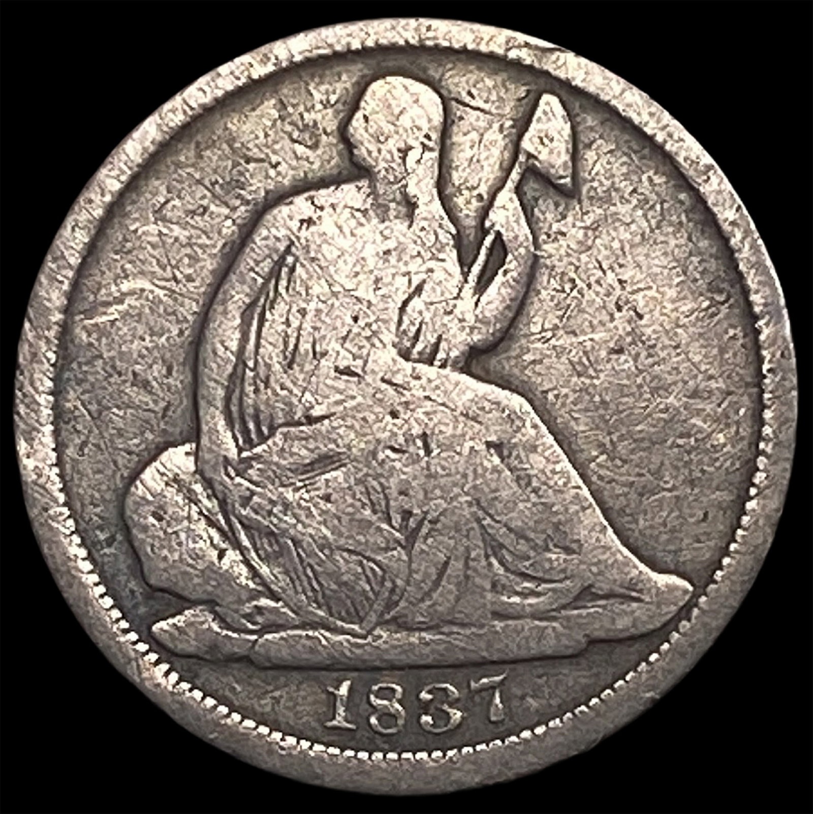 1837 Seated Liberty Half Dime NICELY CIRCULATED: 1837 Seated Liberty Half Dime NICELY CIRCULATED