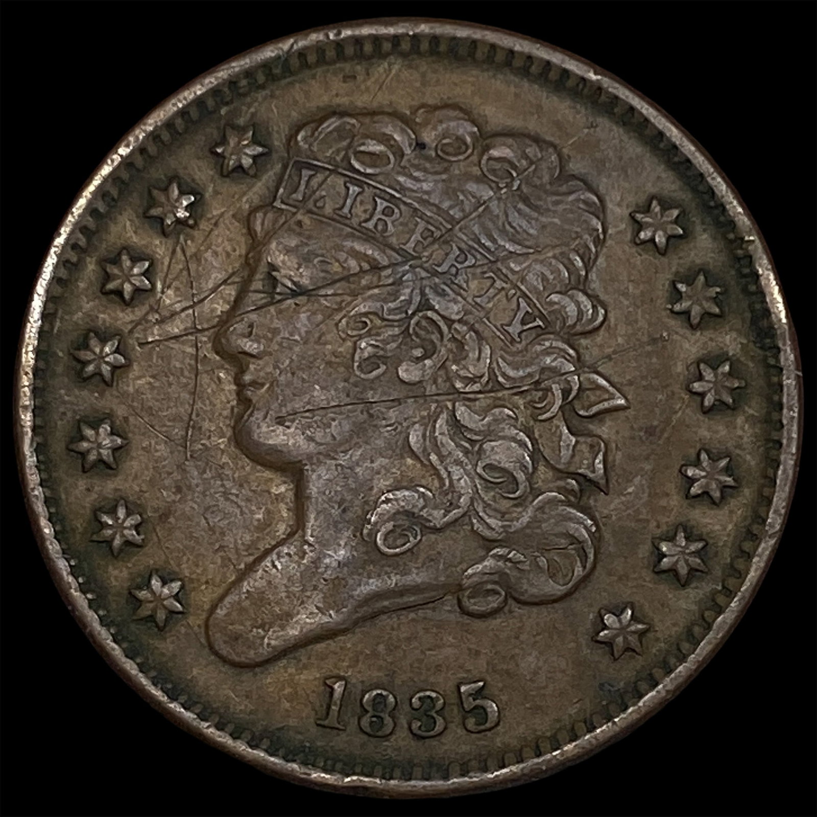 1835 Classic Head Half Cent HIGH GRADE: 1835 Classic Head Half Cent HIGH GRADE