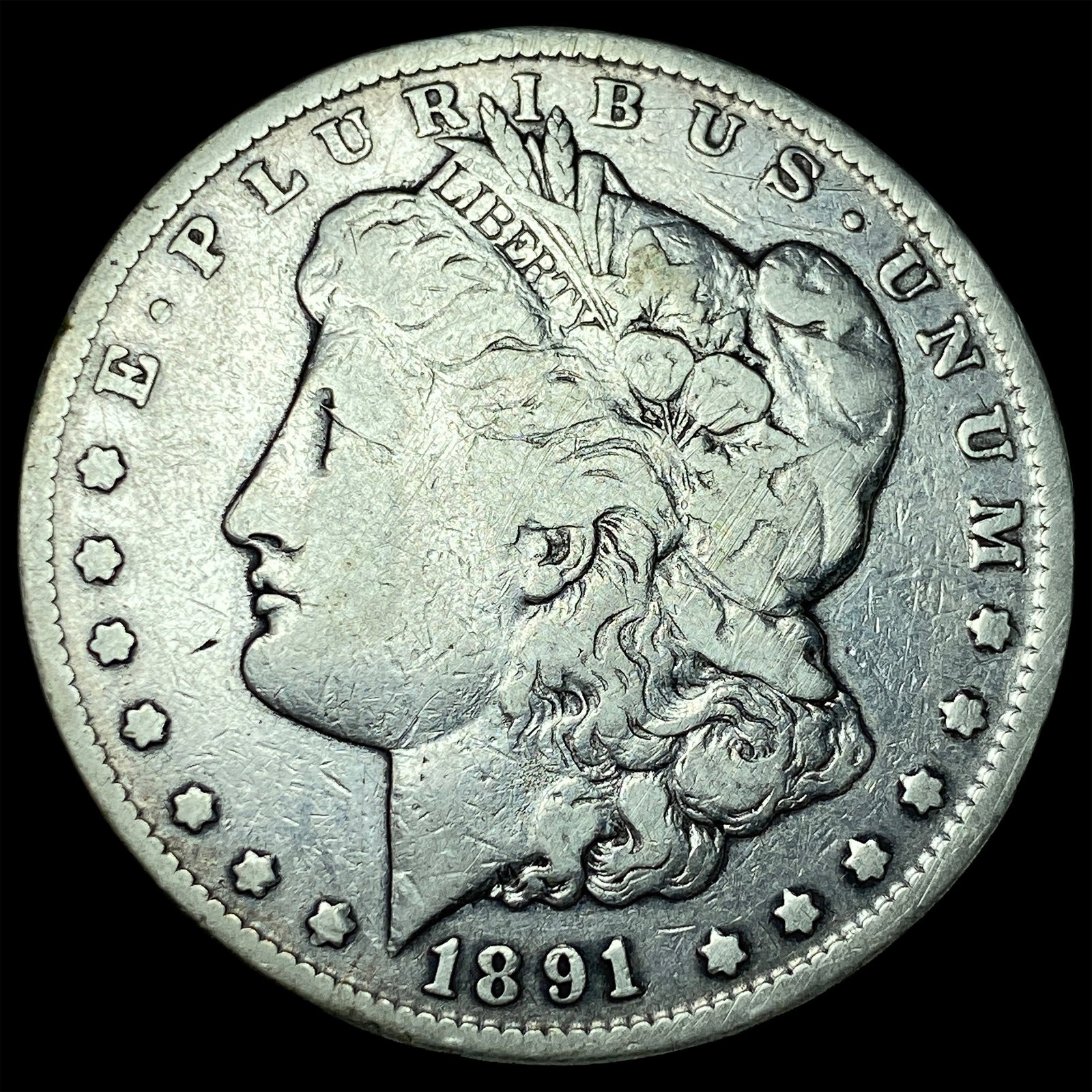 1891-CC Silver Morgan Dollar NEARLY UNCIRCULATED: 1891-CC Silver Morgan Dollar NEARLY UNCIRCULATED