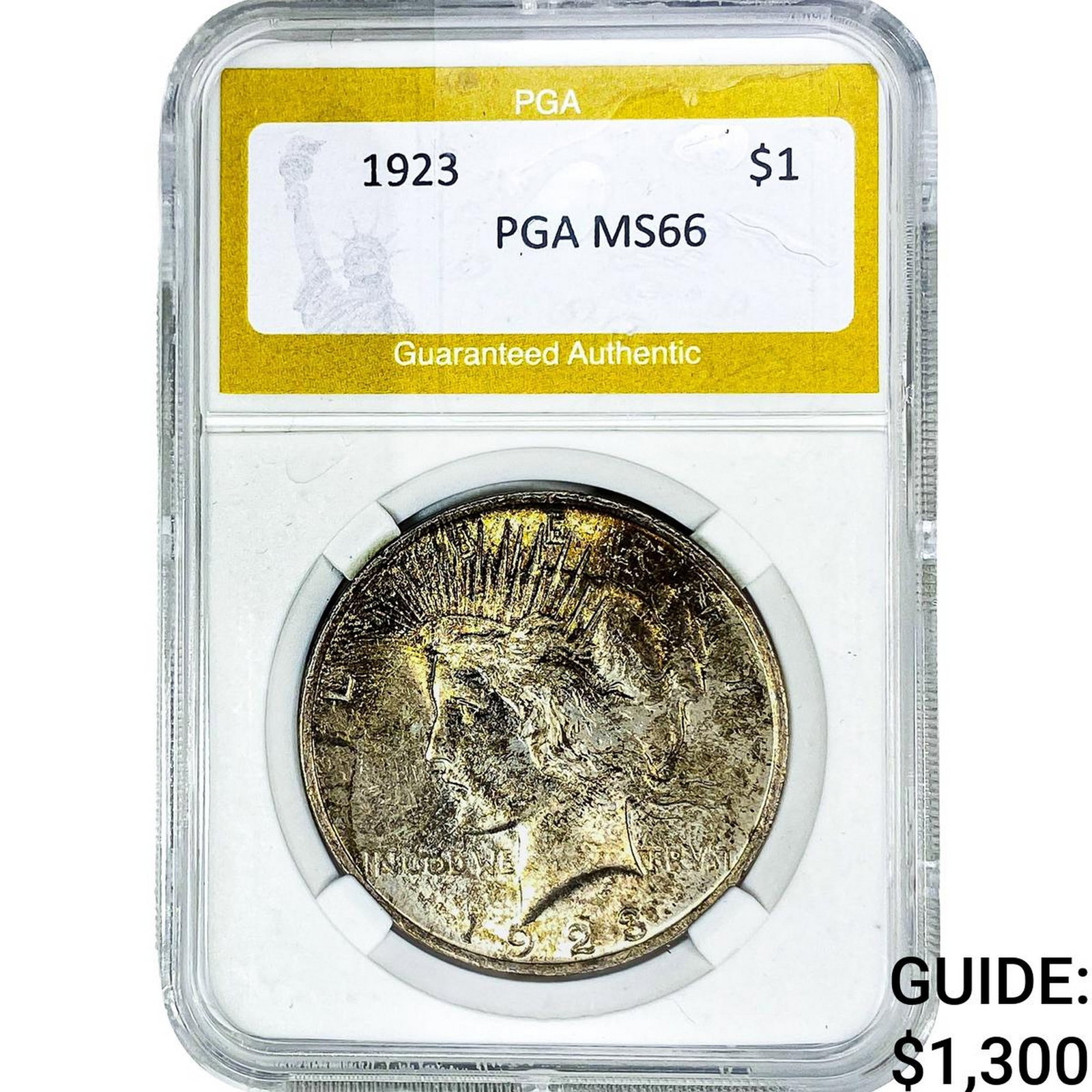 1923 Silver Peace Dollar PGA MS66: 1923 Silver Peace Dollar PGA MS66