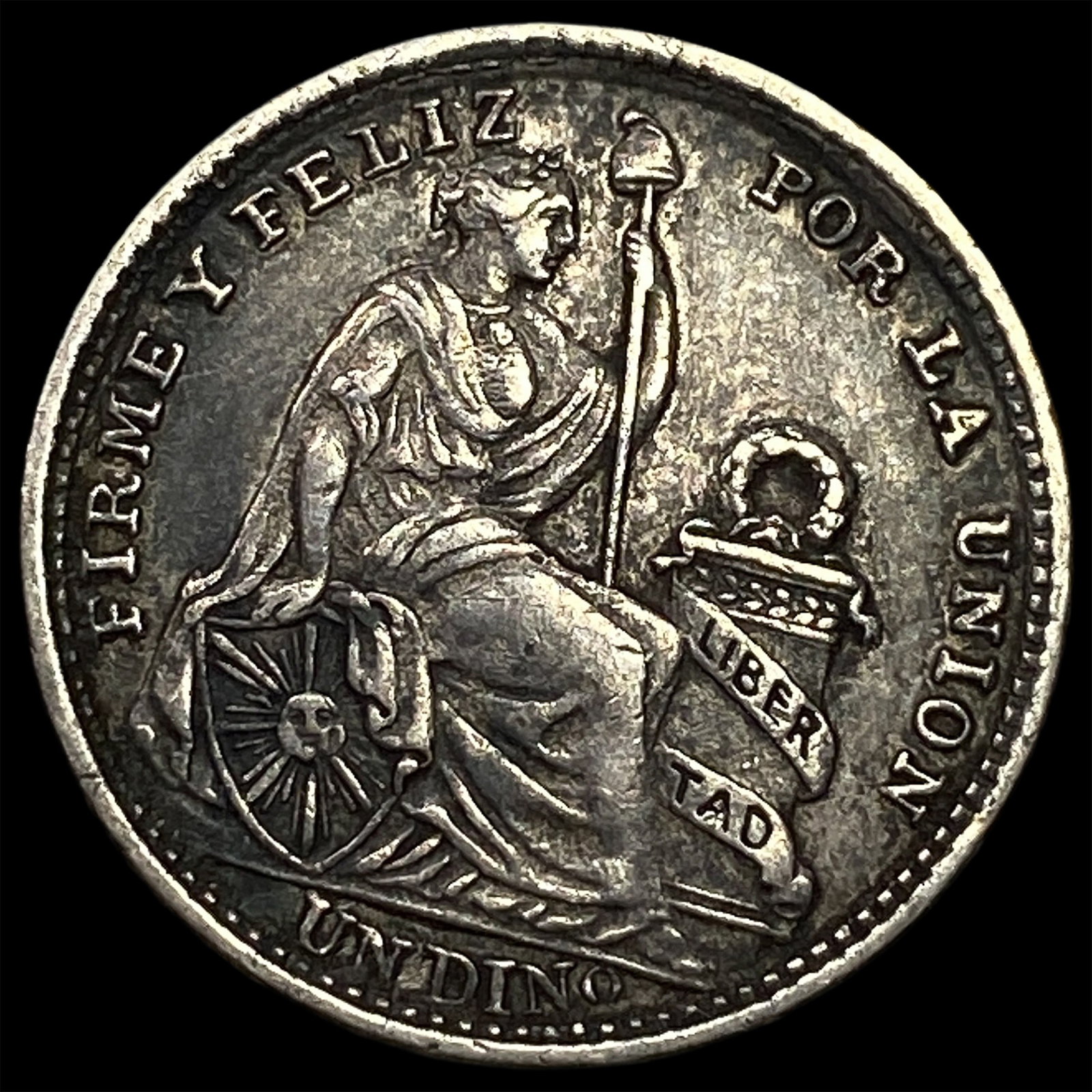 1904 JF Peru Silver Dinero: 1904 JF Peru Silver Dinero