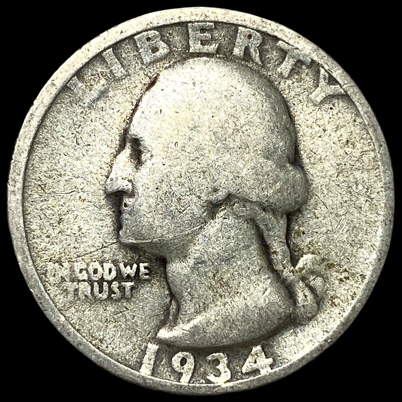 1934 Silver Washington Quarter NICELY CIRCULATED: 1934 Silver Washington Quarter NICELY CIRCULATED