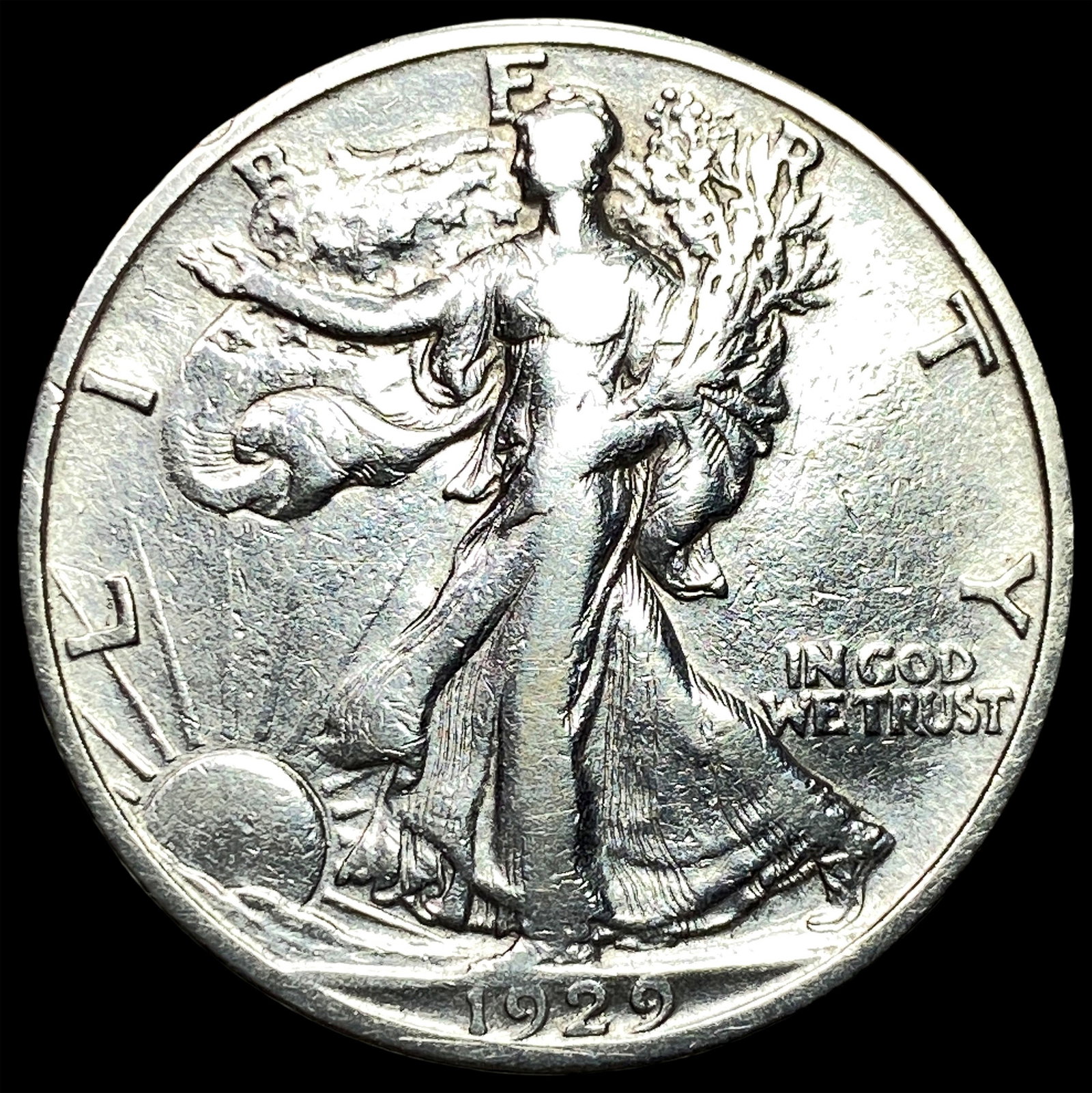 1929-S Silver Walking Liberty Half Dollar CLOSELY UNCIRCULATED: 1929-S Silver Walking Liberty Half Dollar CLOSELY UNCIRCULATED