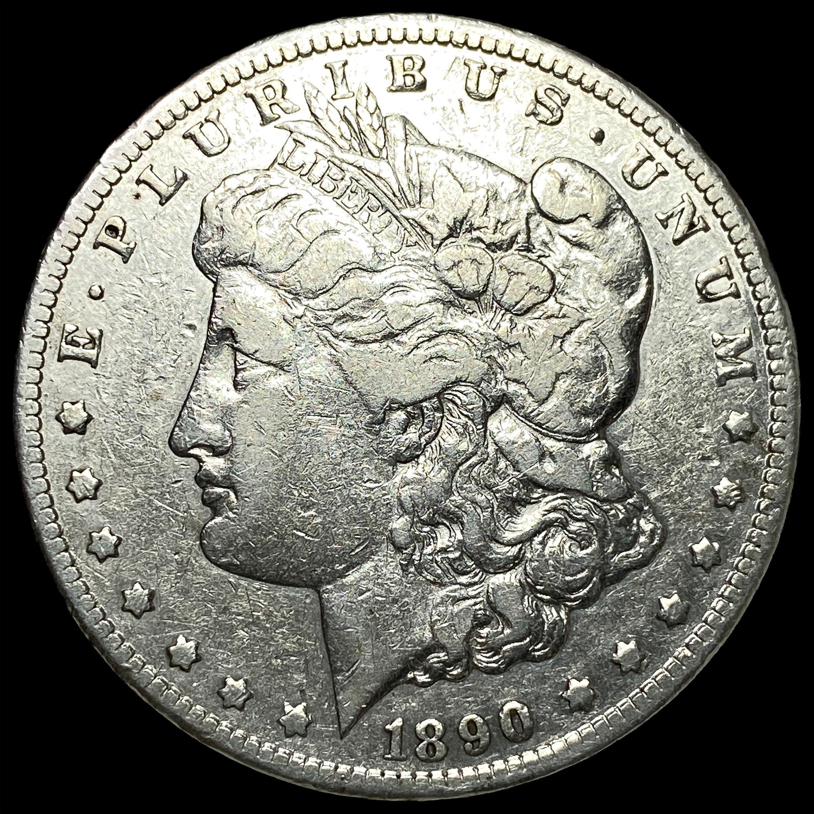 1890-CC Silver Morgan Dollar CLOSELY UNCIRCULATED: 1890-CC Silver Morgan Dollar CLOSELY UNCIRCULATED