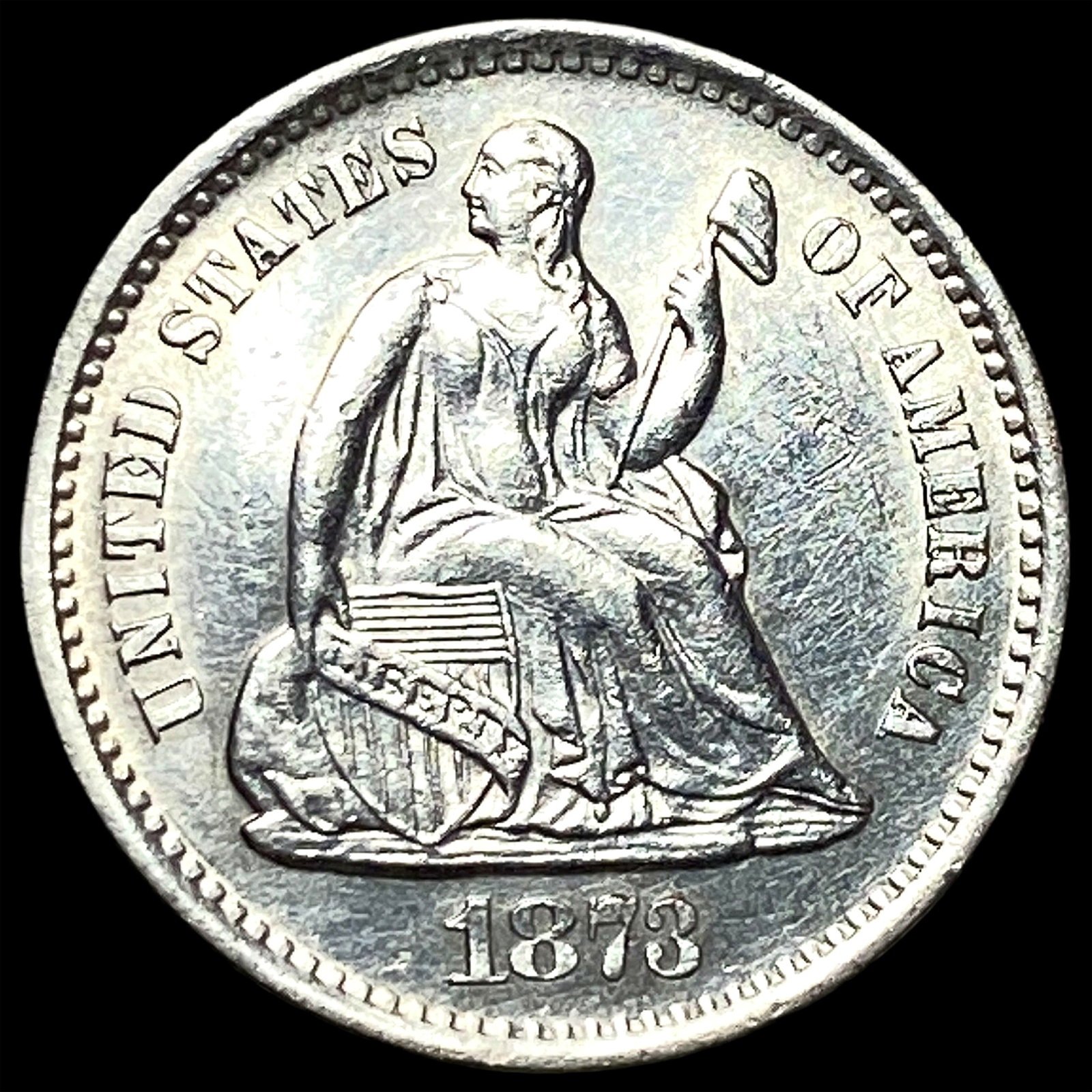 1873-S Silver Half Dime UNCIRCULATED: 1873-S Silver Half Dime UNCIRCULATED