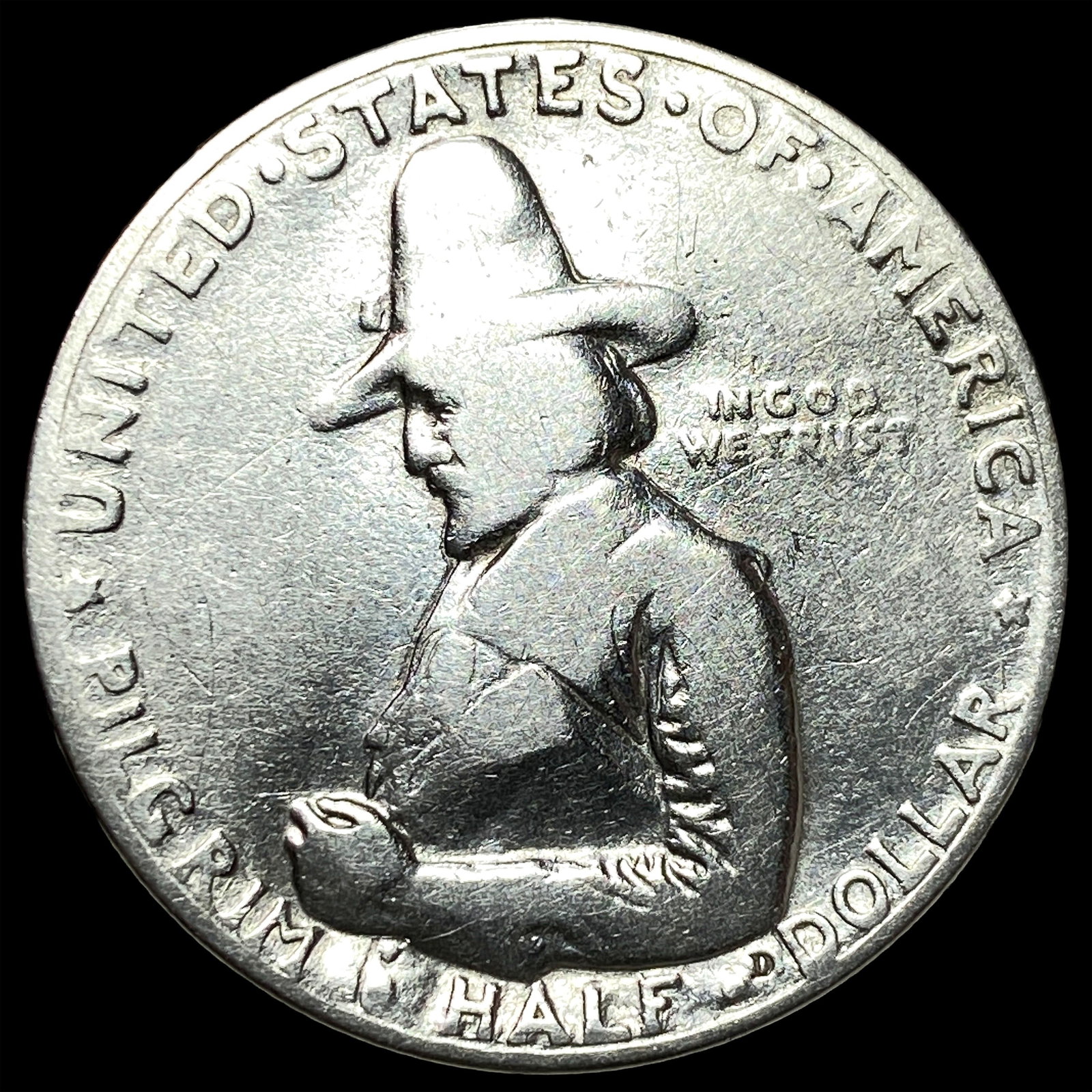 1920 Silver Pilgrim Tercentenary Half Dollar NICELY CIRCULATED: 1920 Silver Pilgrim Tercentenary Half Dollar NICELY CIRCULATED