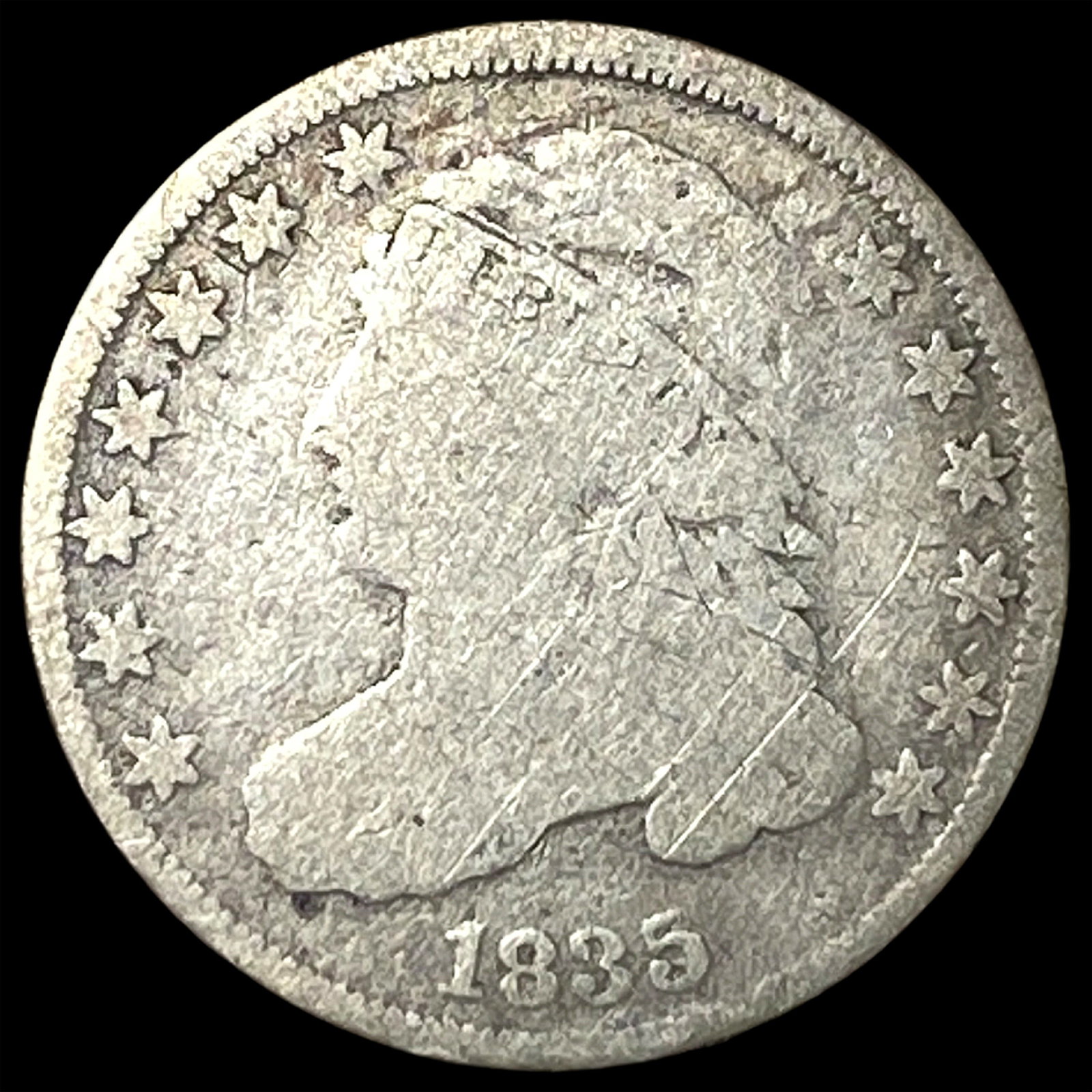 1835 Capped Bust Silver Half Dollar NICELY CIRCULATED: 1835 Capped Bust Silver Half Dollar NICELY CIRCULATED