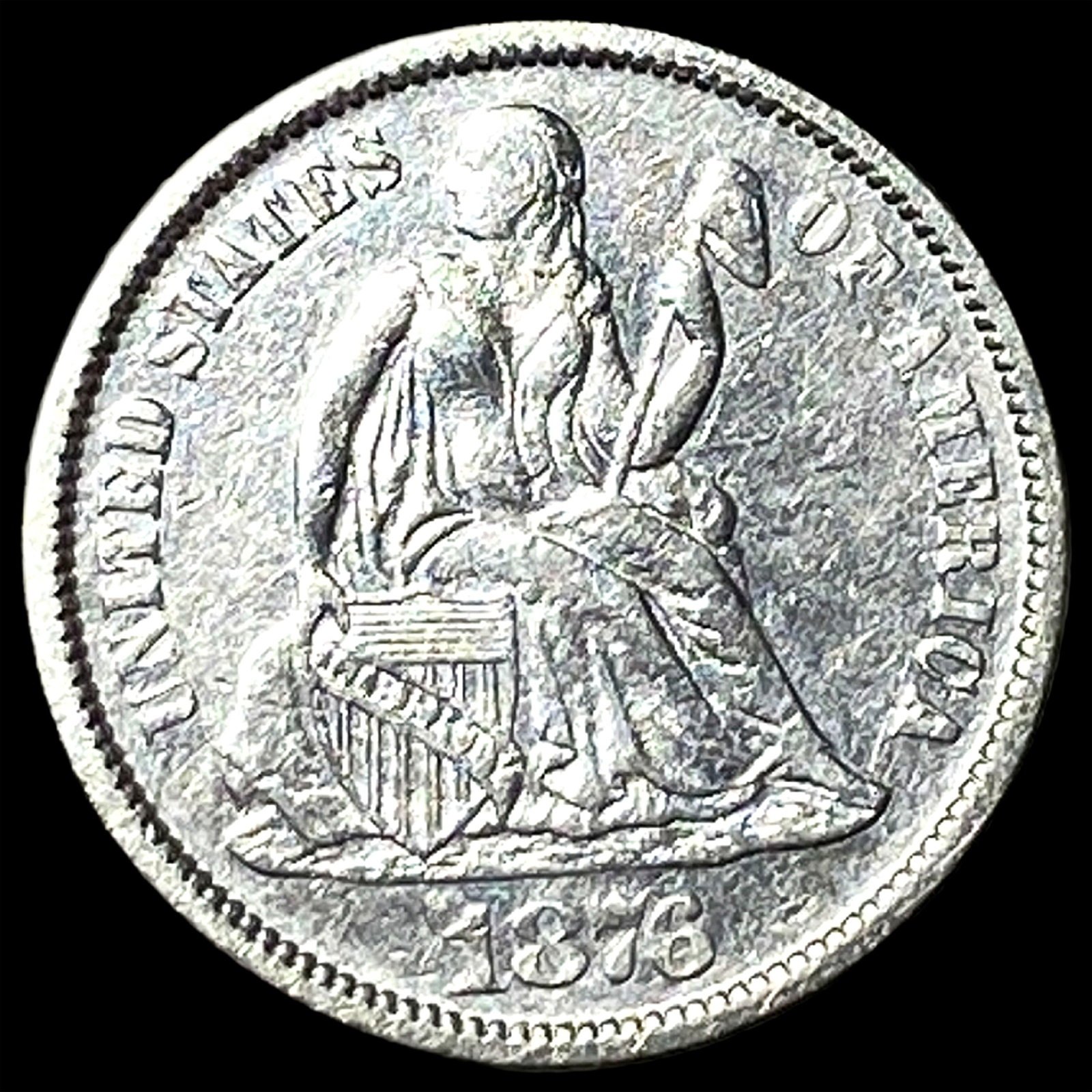 1876 Seated Liberty Dime UNCIRCULATED (1 of 2)