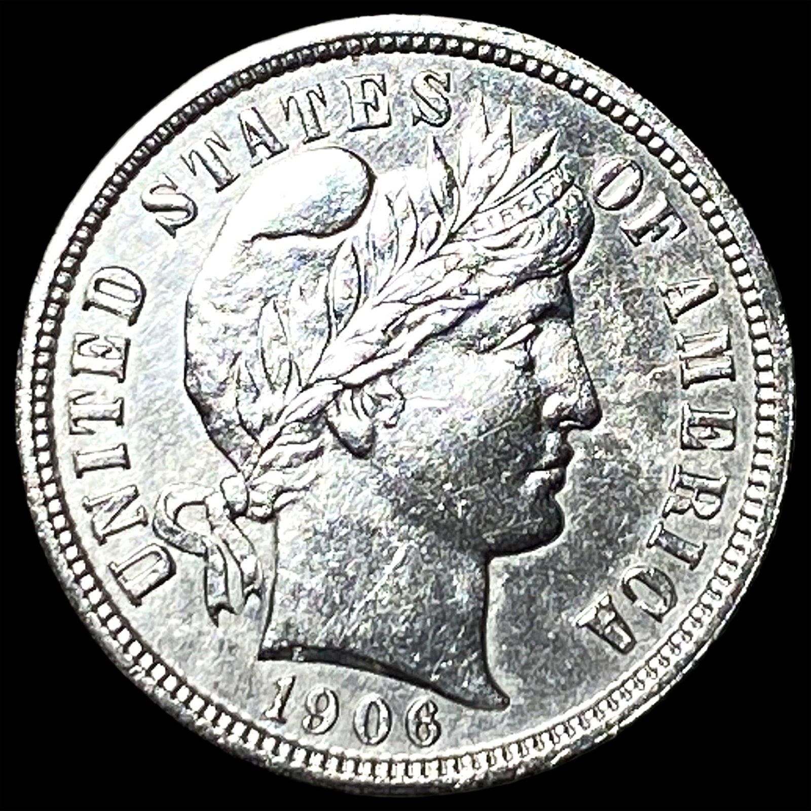 1906-S Silver Barber Dime UNCIRCULATED: 1906-S Silver Barber Dime UNCIRCULATED