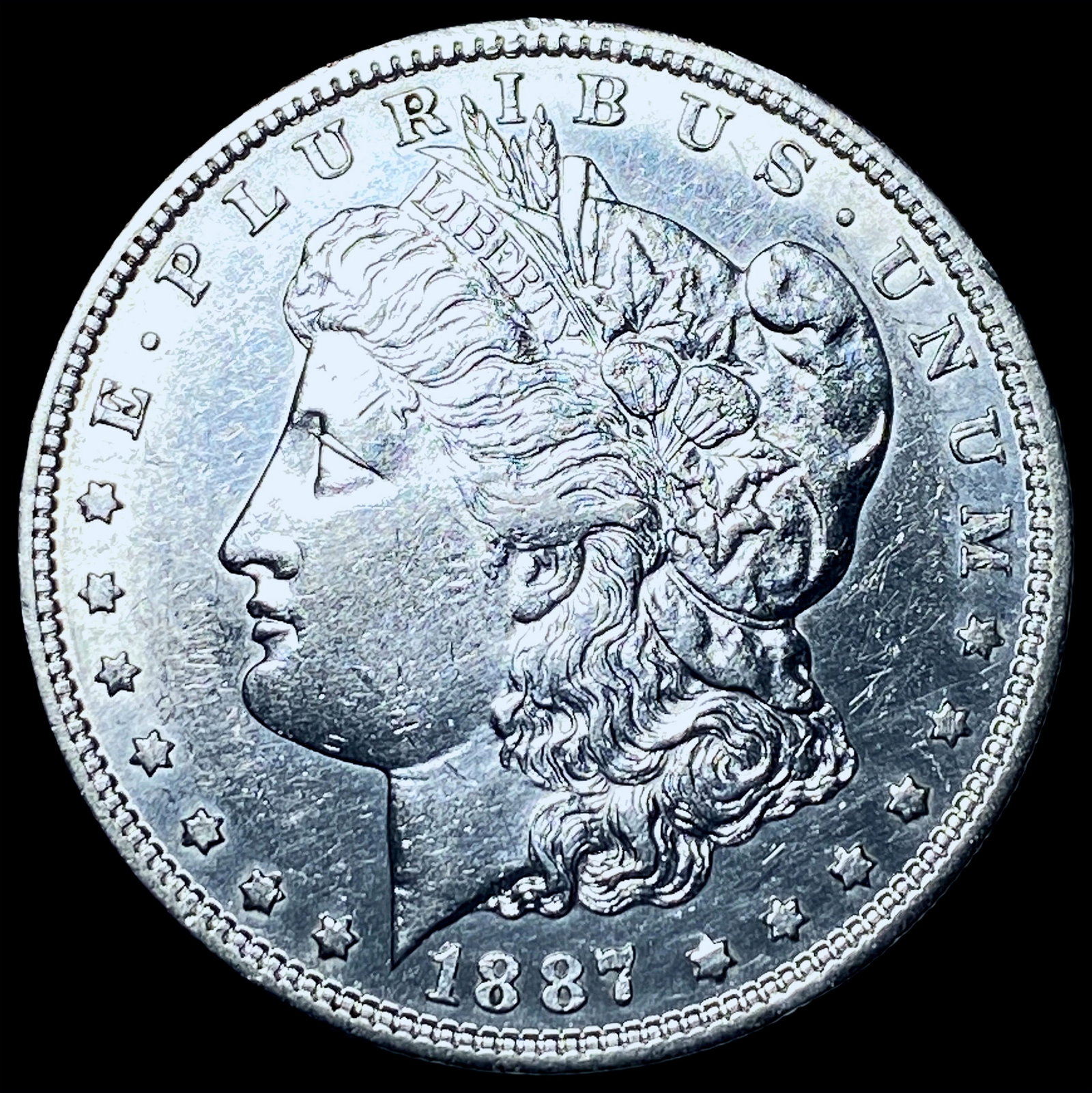 1887-S Silver Morgan Dollar CHOICE AU: 1887-S Silver Morgan Dollar CHOICE AU