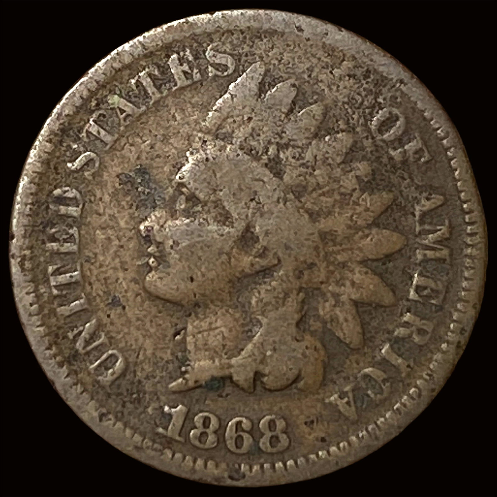 1868 Indian Head Cent NICELY CIRCULATED: 1868 Indian Head Cent NICELY CIRCULATED