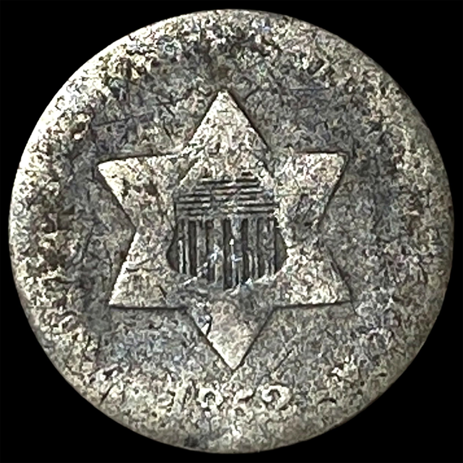 1852 Silver Three-Cent Piece NICELY CIRCULATED: 1852 Silver Three-Cent Piece NICELY CIRCULATED