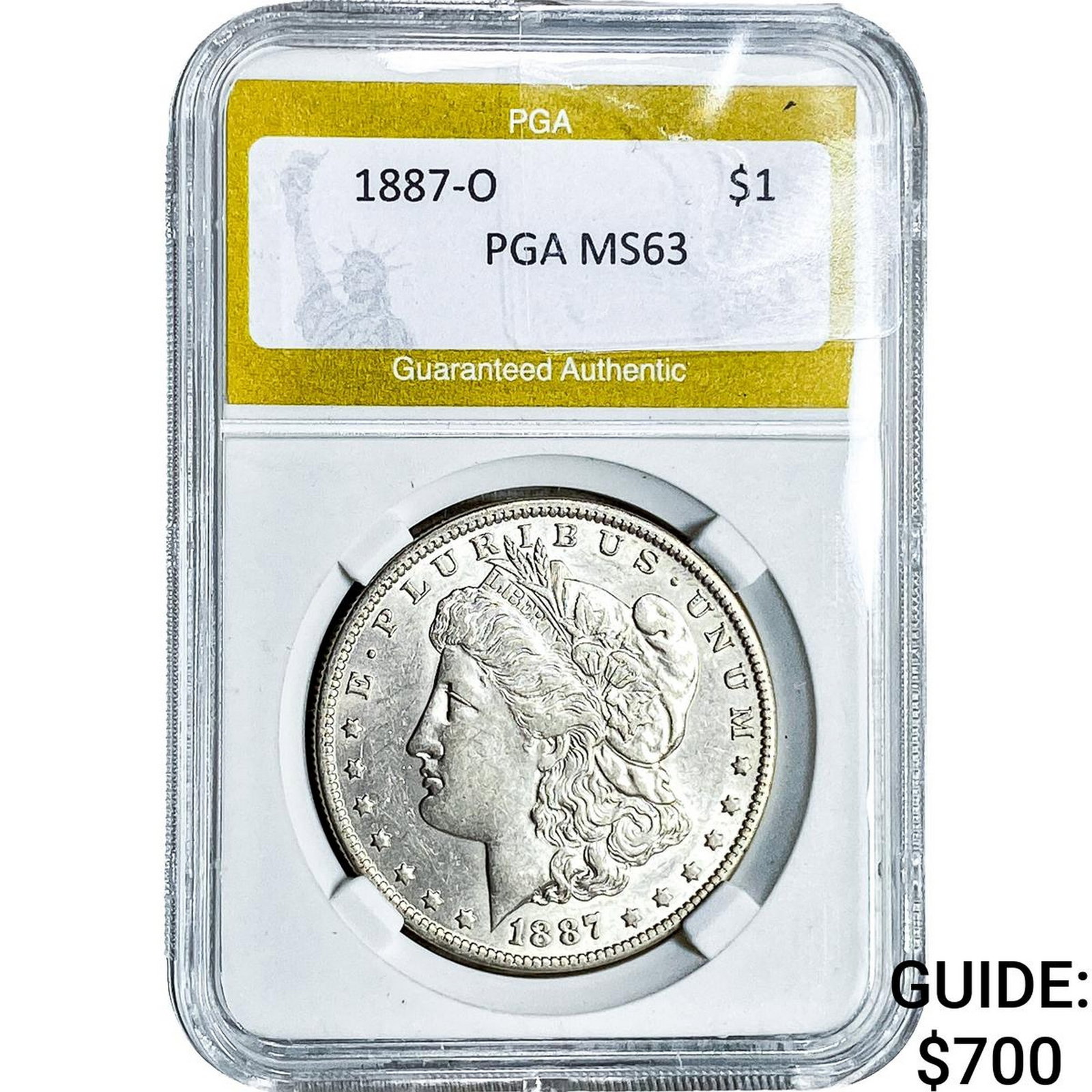 1887-O Morgan Silver Dollar PGA MS63: 1887-O Morgan Silver Dollar PGA MS63