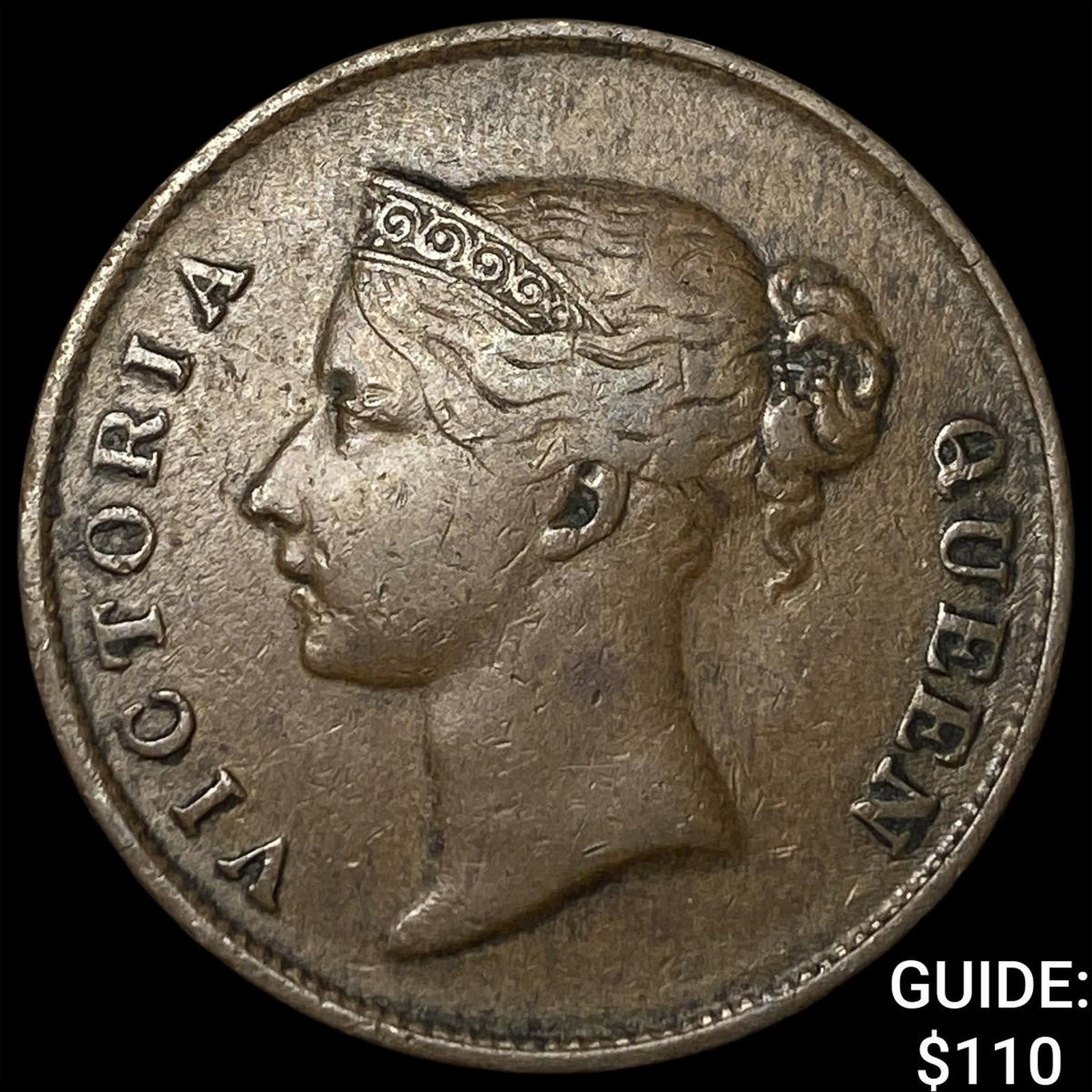 1862 Straits Settlements Bronze 1 Cent (1 of 2)