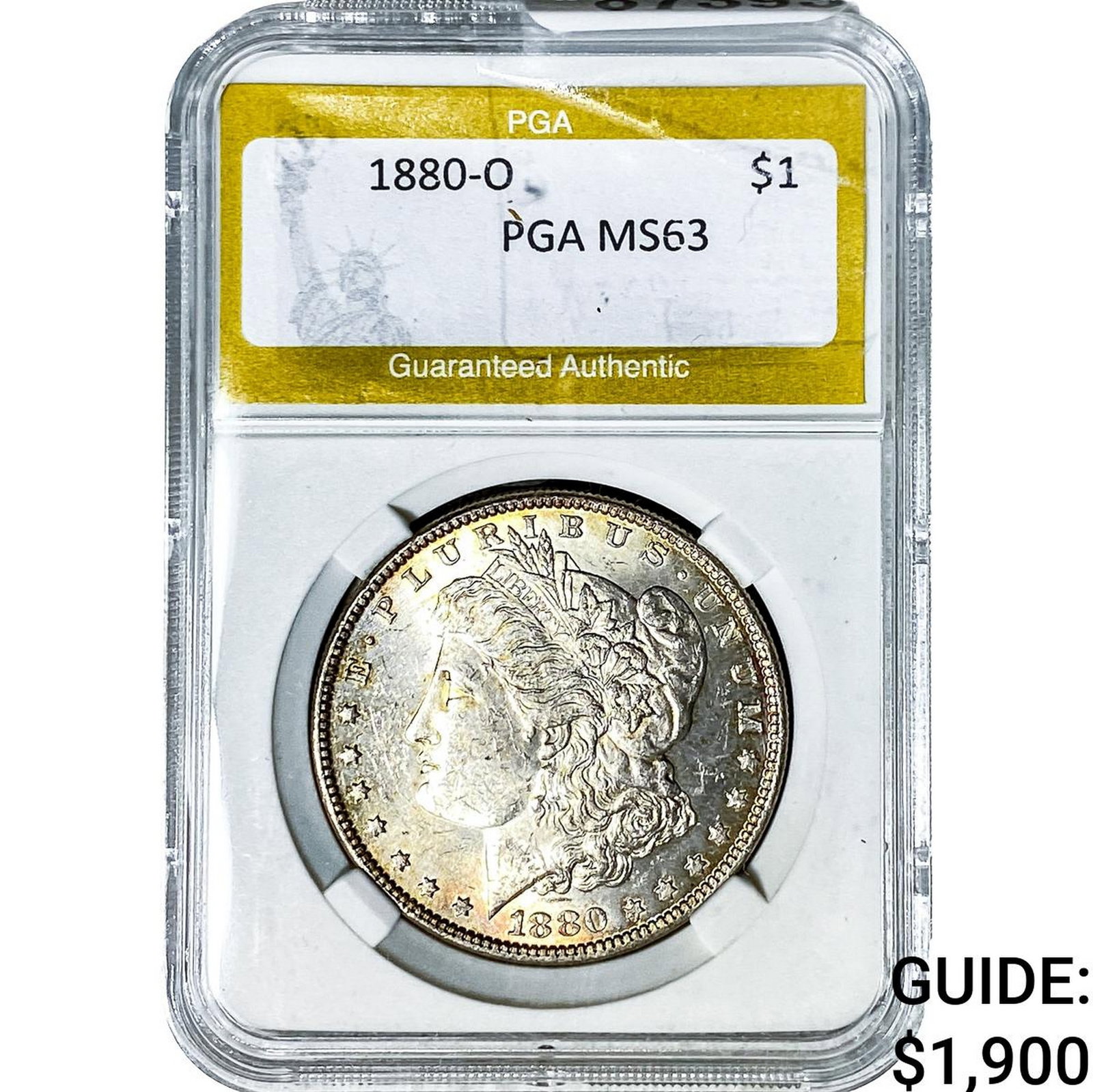 1880-O Morgan Silver Dollar PGA MS63 Micro O: 1880-O Morgan Silver Dollar PGA MS63 Micro O