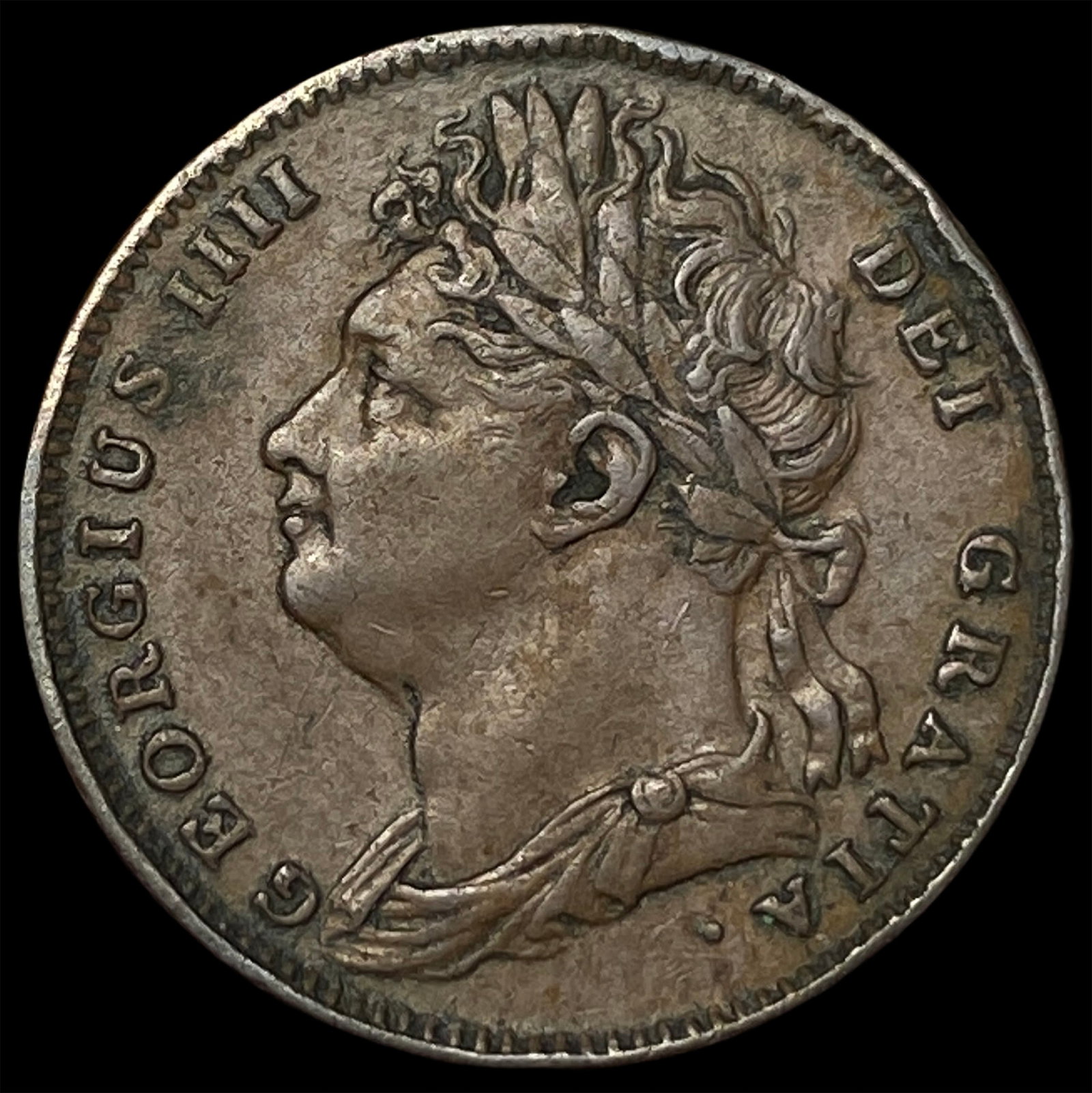 1823 Great Britain Copper 1 Farthing I for 1 (1 of 2)