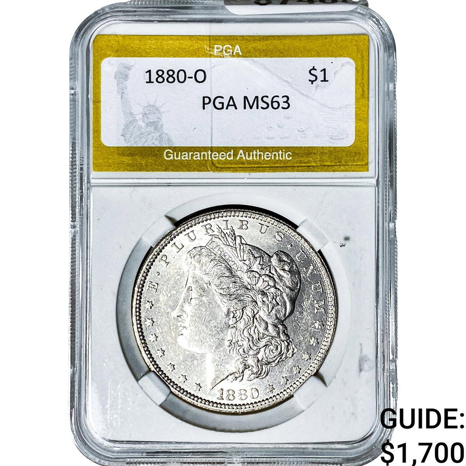 1880-O Morgan Silver Dollar PGA MS63: 1880-O Morgan Silver Dollar PGA MS63