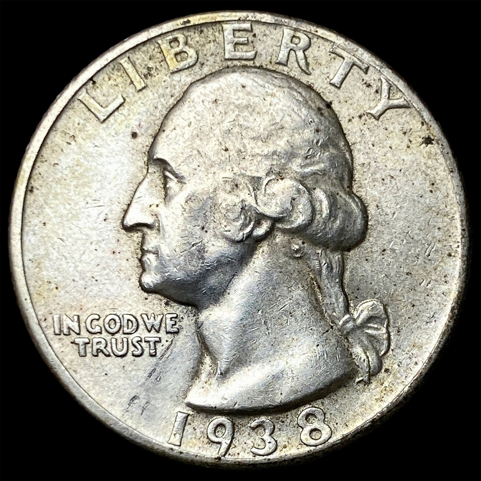 1938-S Silver Washington Quarter CLOSELY UNCIRCULATED: 1938-S Silver Washington Quarter CLOSELY UNCIRCULATED