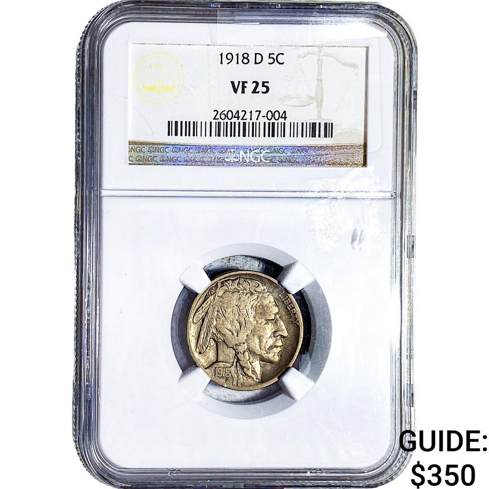 1918-D Buffalo Nickel NGC VF25: 1918-D Buffalo Nickel NGC VF25