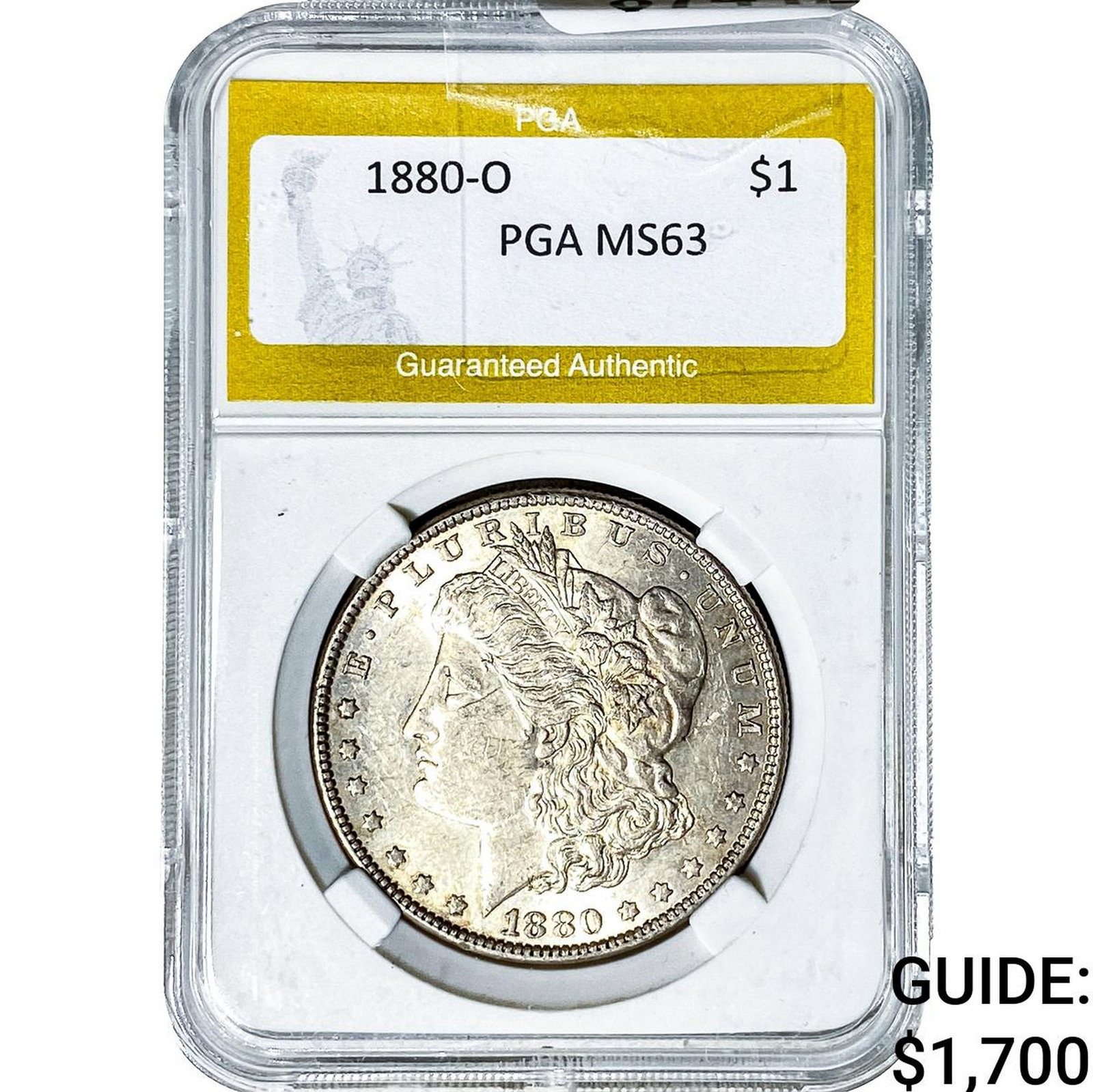 1880-O Morgan Silver Dollar PGA MS63: 1880-O Morgan Silver Dollar PGA MS63