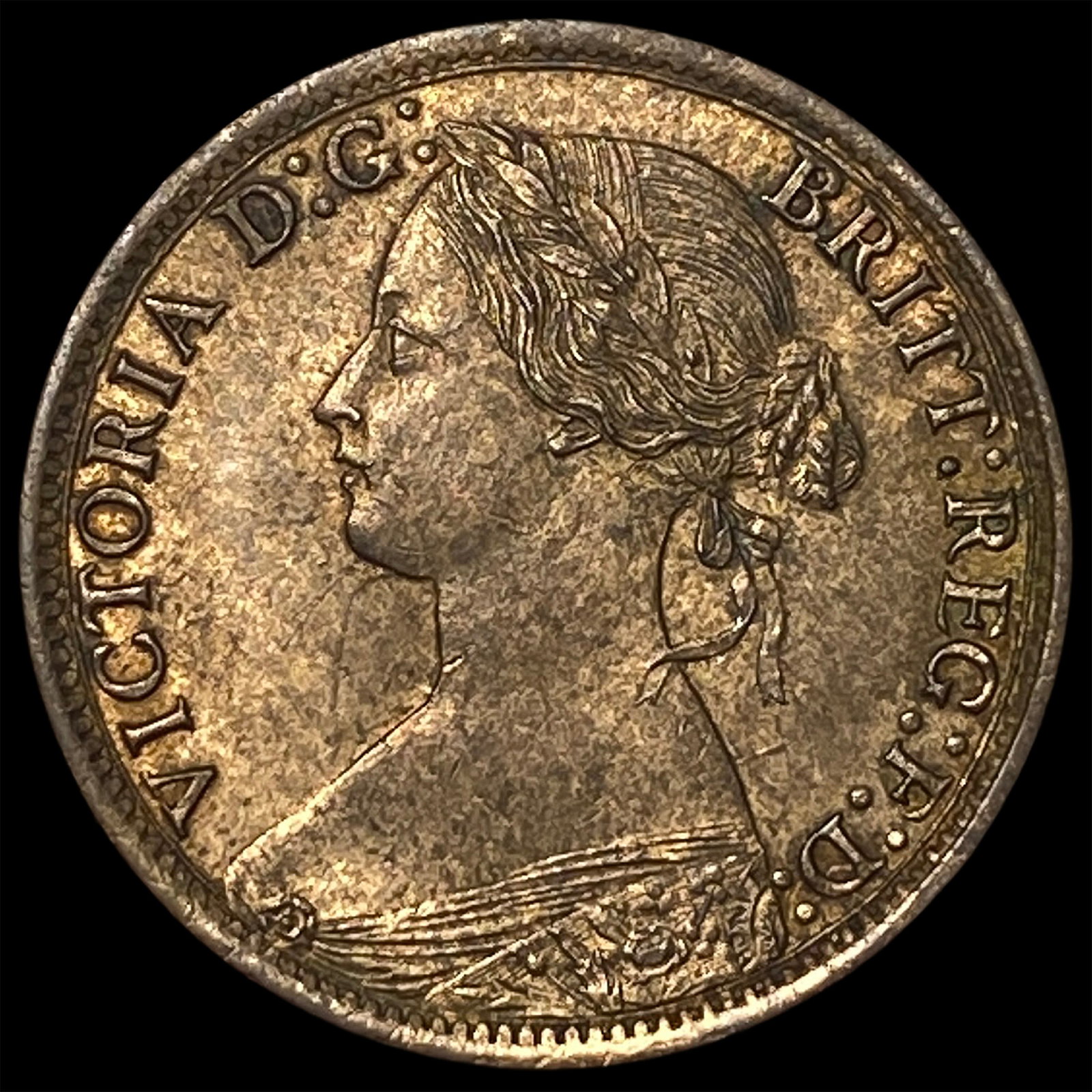1866 Great Britain Bronze 1 Farthing (1 of 2)