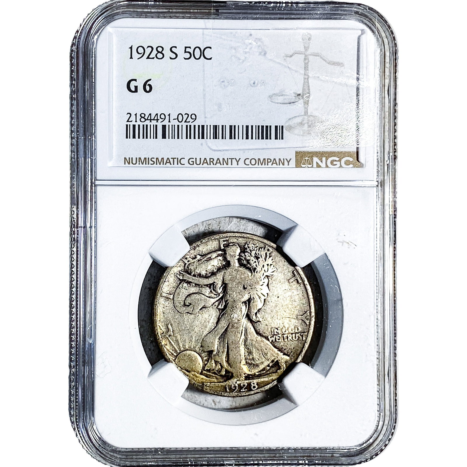 1928-S Walking Liberty Half Dollar NGC G6: 1928-S Walking Liberty Half Dollar NGC G6