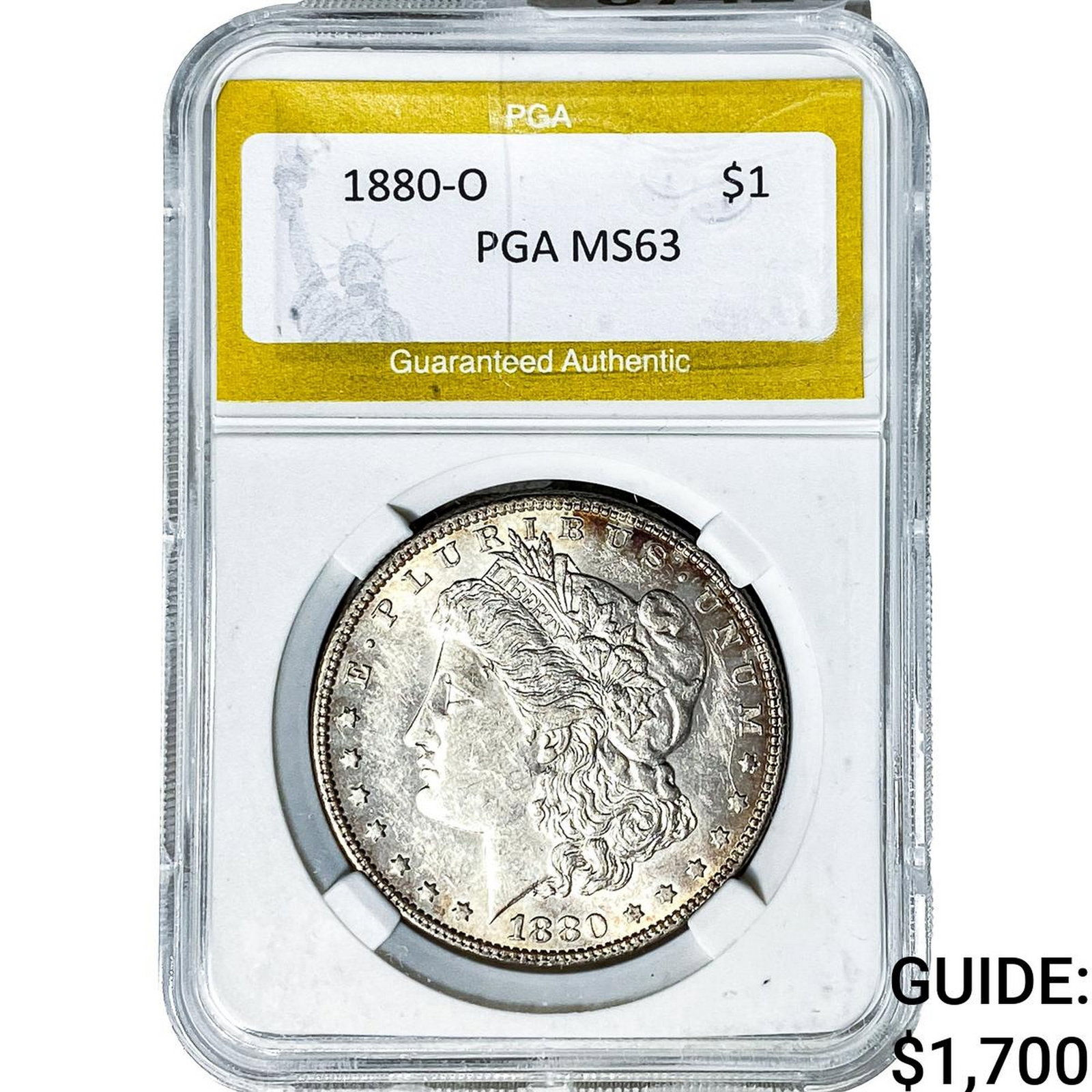 1880-O Morgan Silver Dollar PGA MS63: 1880-O Morgan Silver Dollar PGA MS63