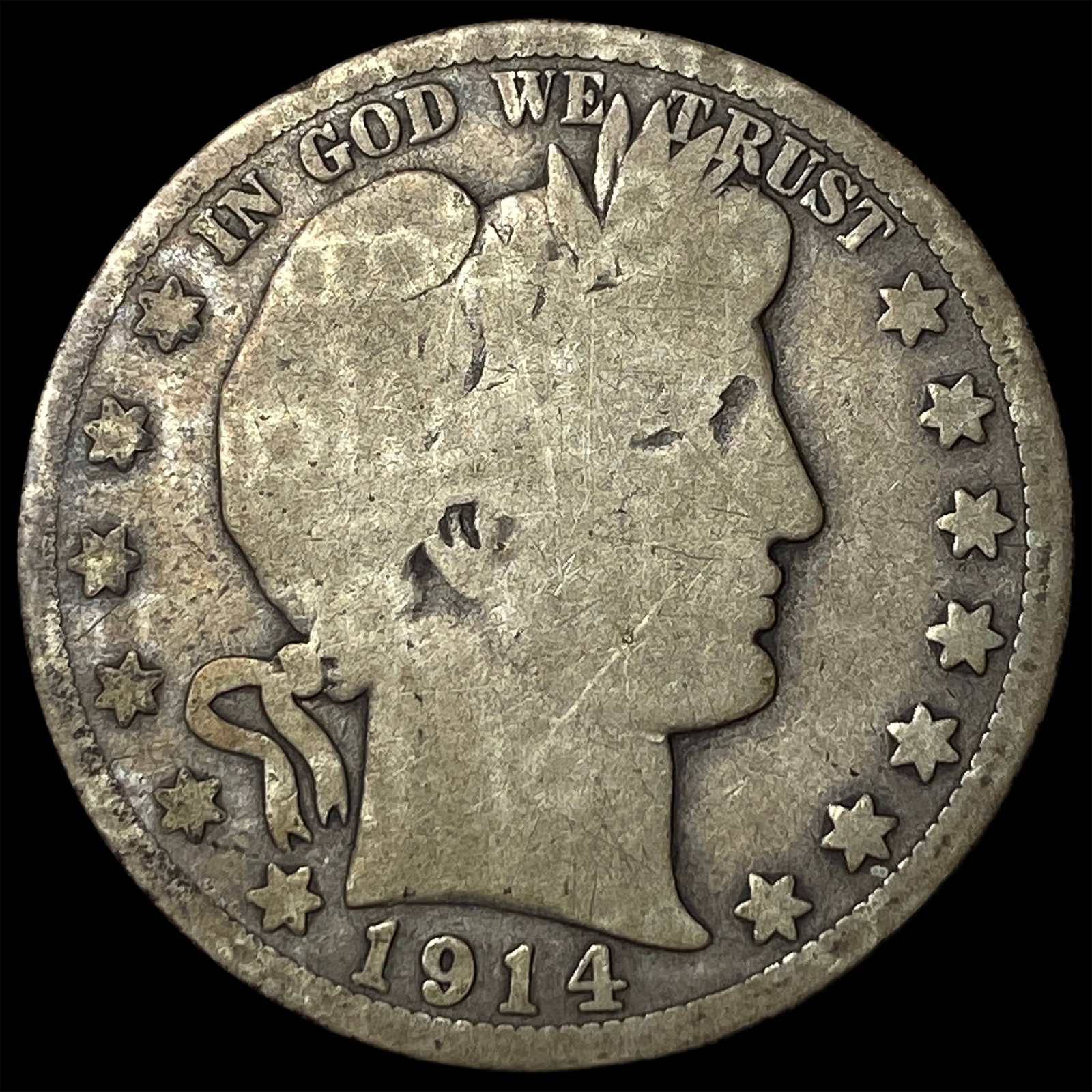 1914 Silver Barber Half Dollar NICELY CIRCULATED (1 of 2)