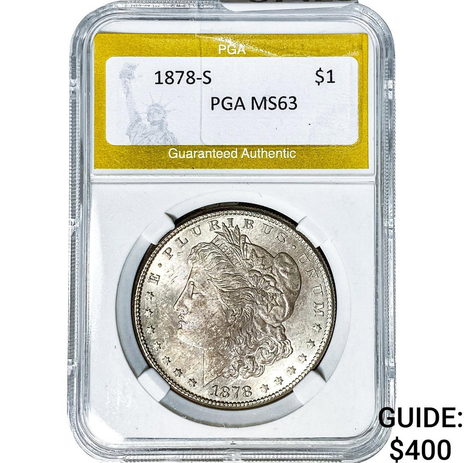 1878-S Morgan Silver Dollar PGA MS63: 1878-S Morgan Silver Dollar PGA MS63