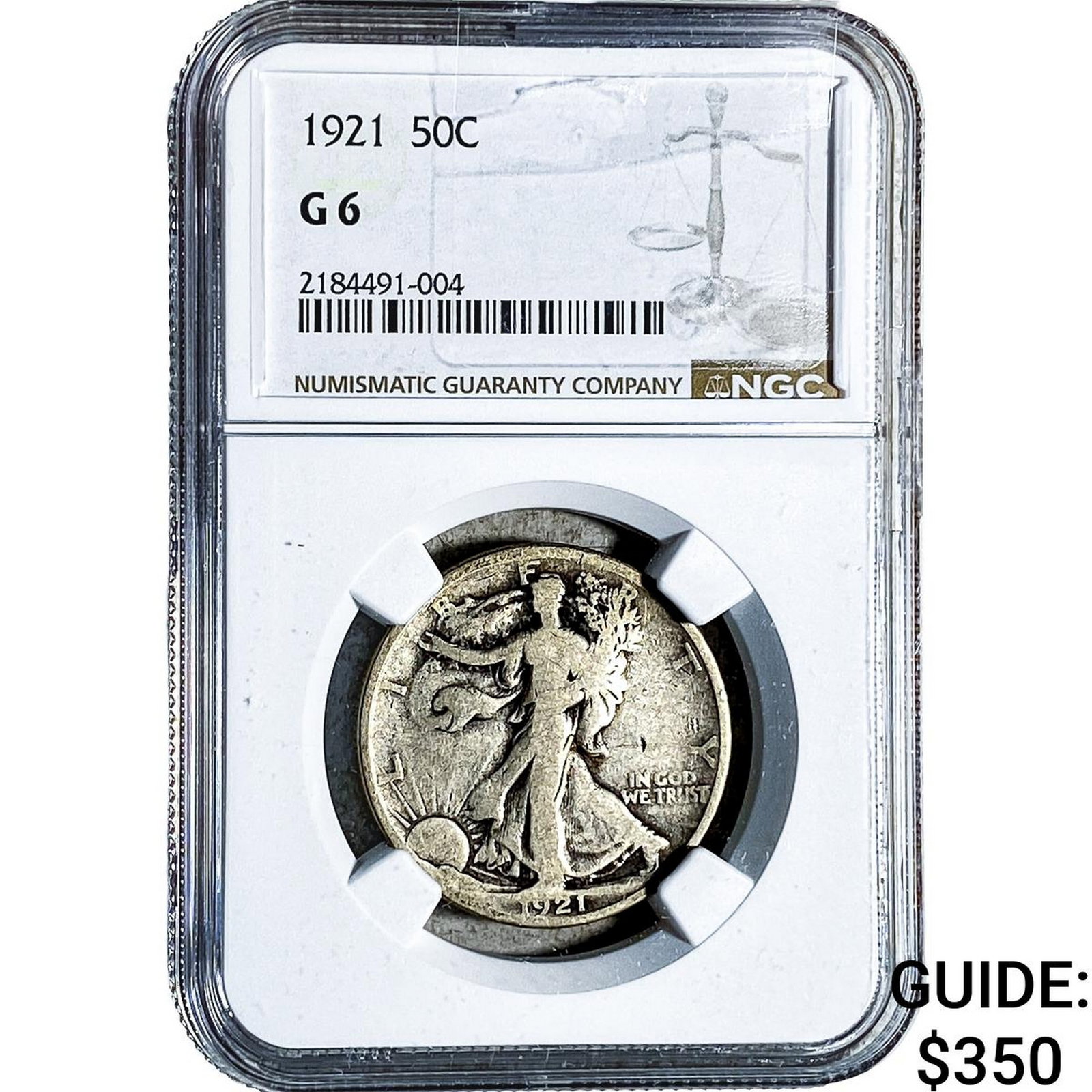 1921 Walking Liberty Half Dollar NGC 6: 1921 Walking Liberty Half Dollar NGC 6