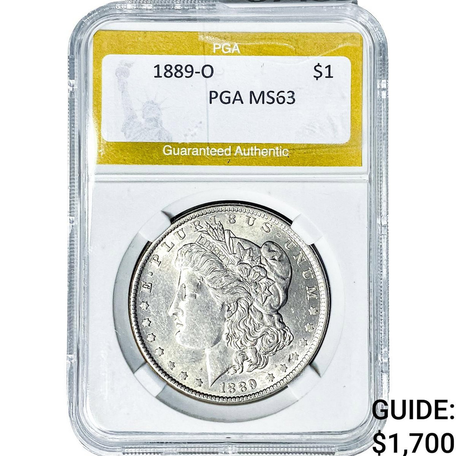 1889-O Morgan Silver Dollar PGA MS63 (1 of 2)