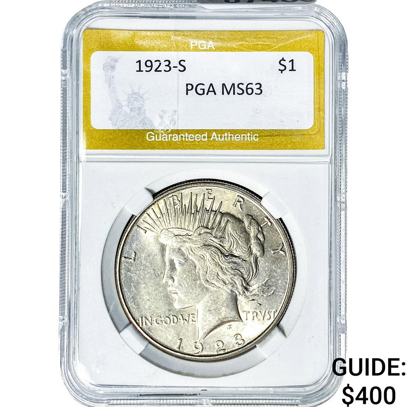 1923-S Silver Peace Dollar PGA MS63 (1 of 2)