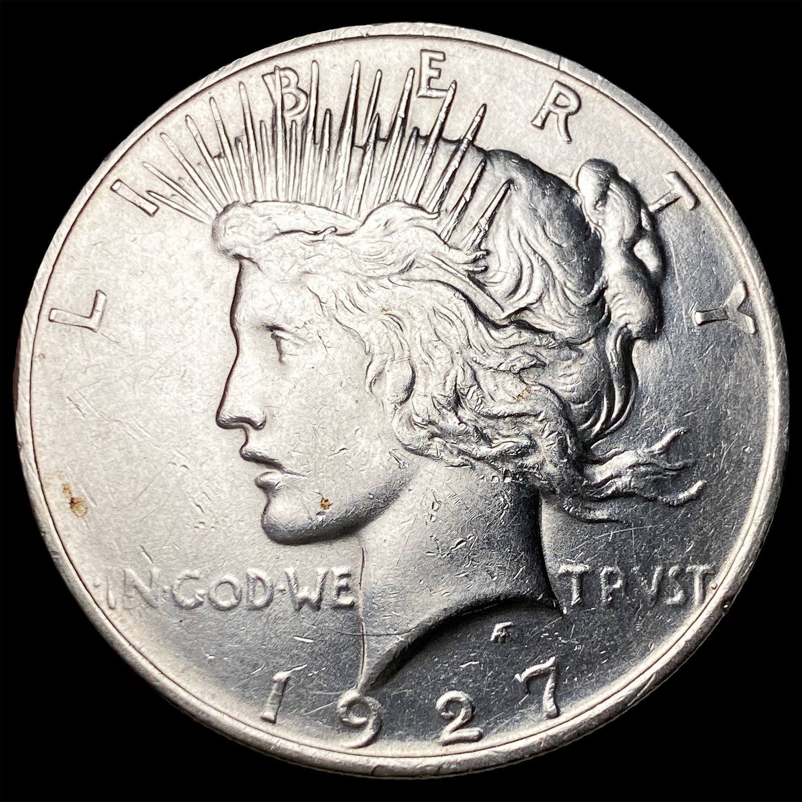 1927-D Silver Peace Dollar CHOICE AU: 1927-D Silver Peace Dollar CHOICE AU