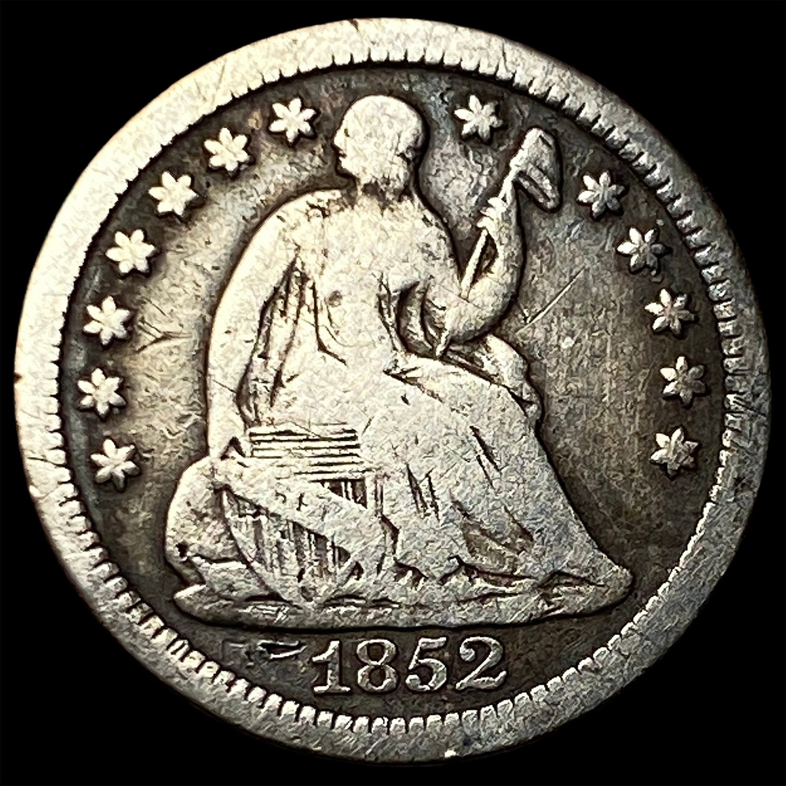 1852-O Silver Seated Liberty Half Dime LIGHTLY CIRCULATED: 1852-O Silver Seated Liberty Half Dime LIGHTLY CIRCULATED