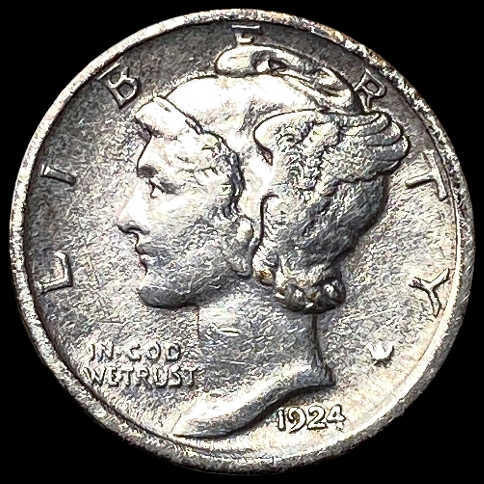 1924-D Silver Mercury Dime CLOSELY UNCIRCULATED: 1924-D Silver Mercury Dime CLOSELY UNCIRCULATED